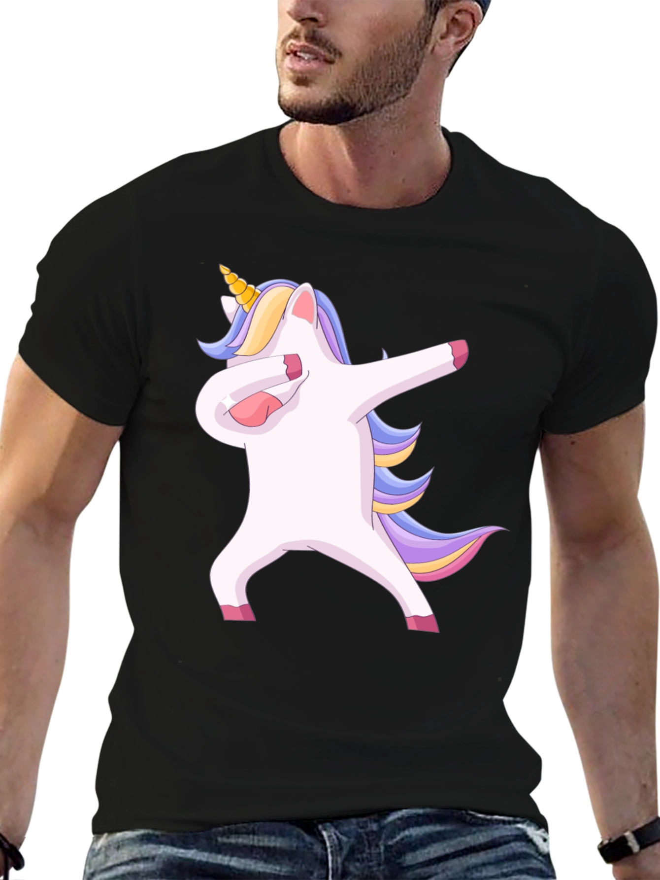 Black Dabbing Unicorn T-Shirt - Fun & Unique Design view 6