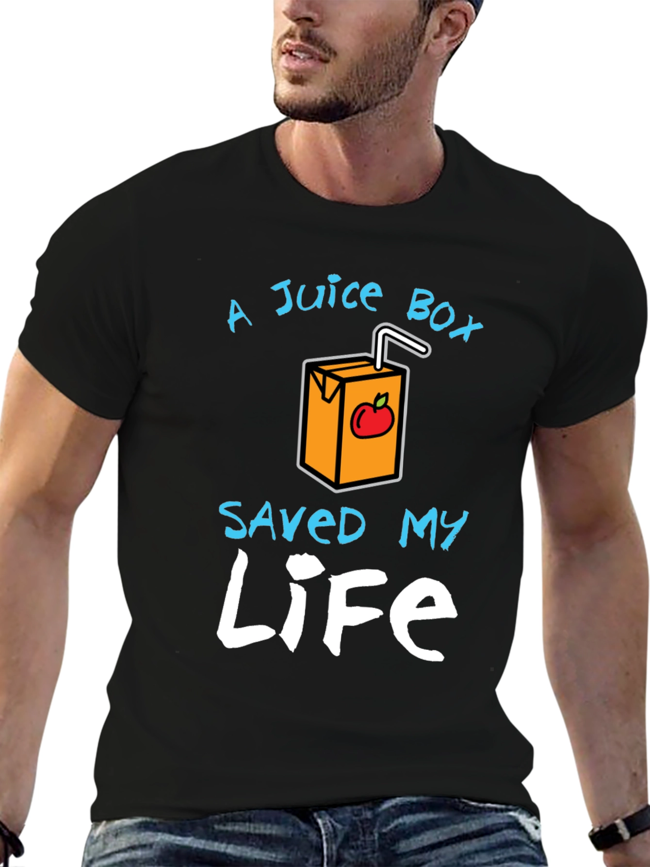 Black Juice Box Saved My Life Graphic Tee - Trendy T-Shirt view 6