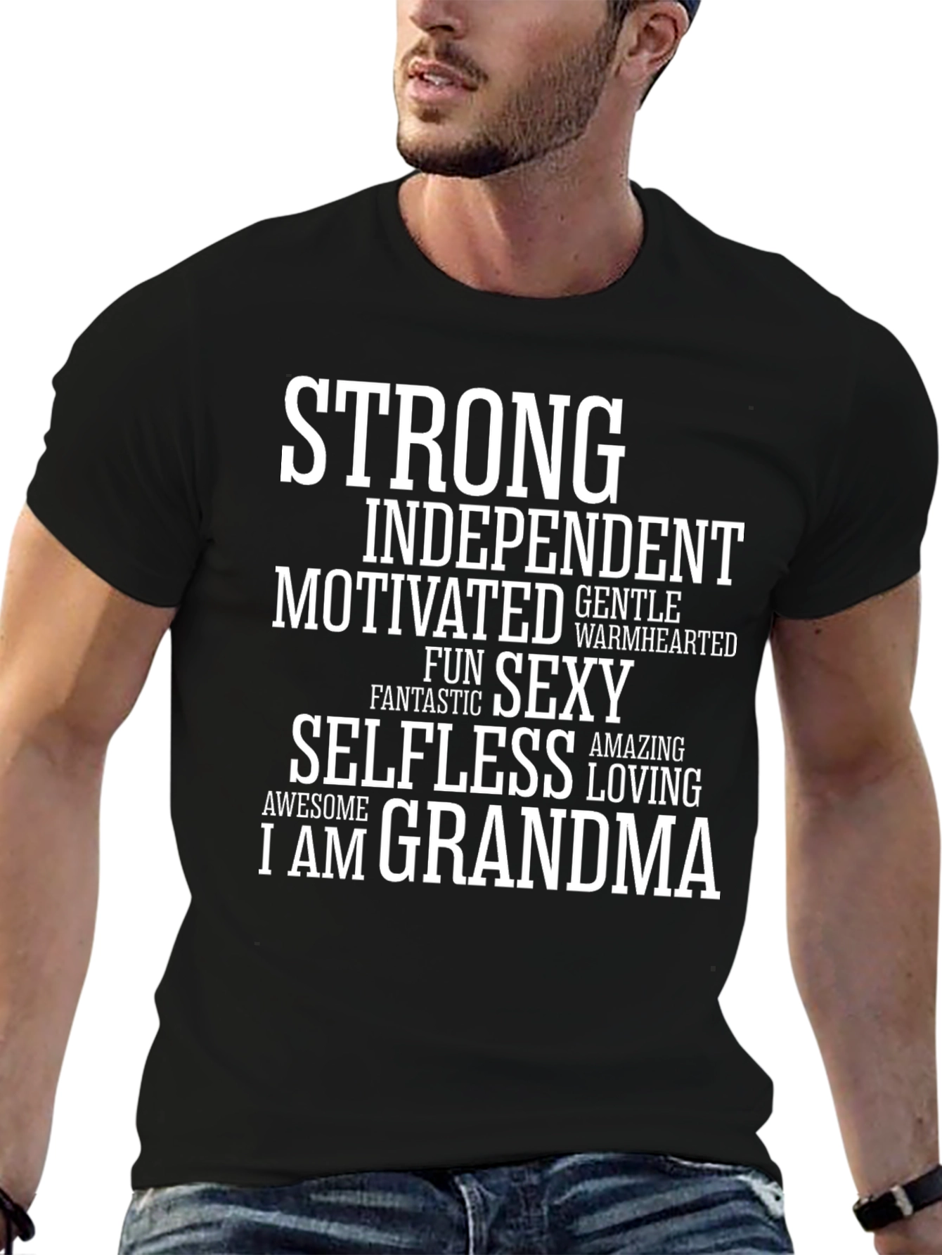 Strong Grandma T-Shirt - Black - 6