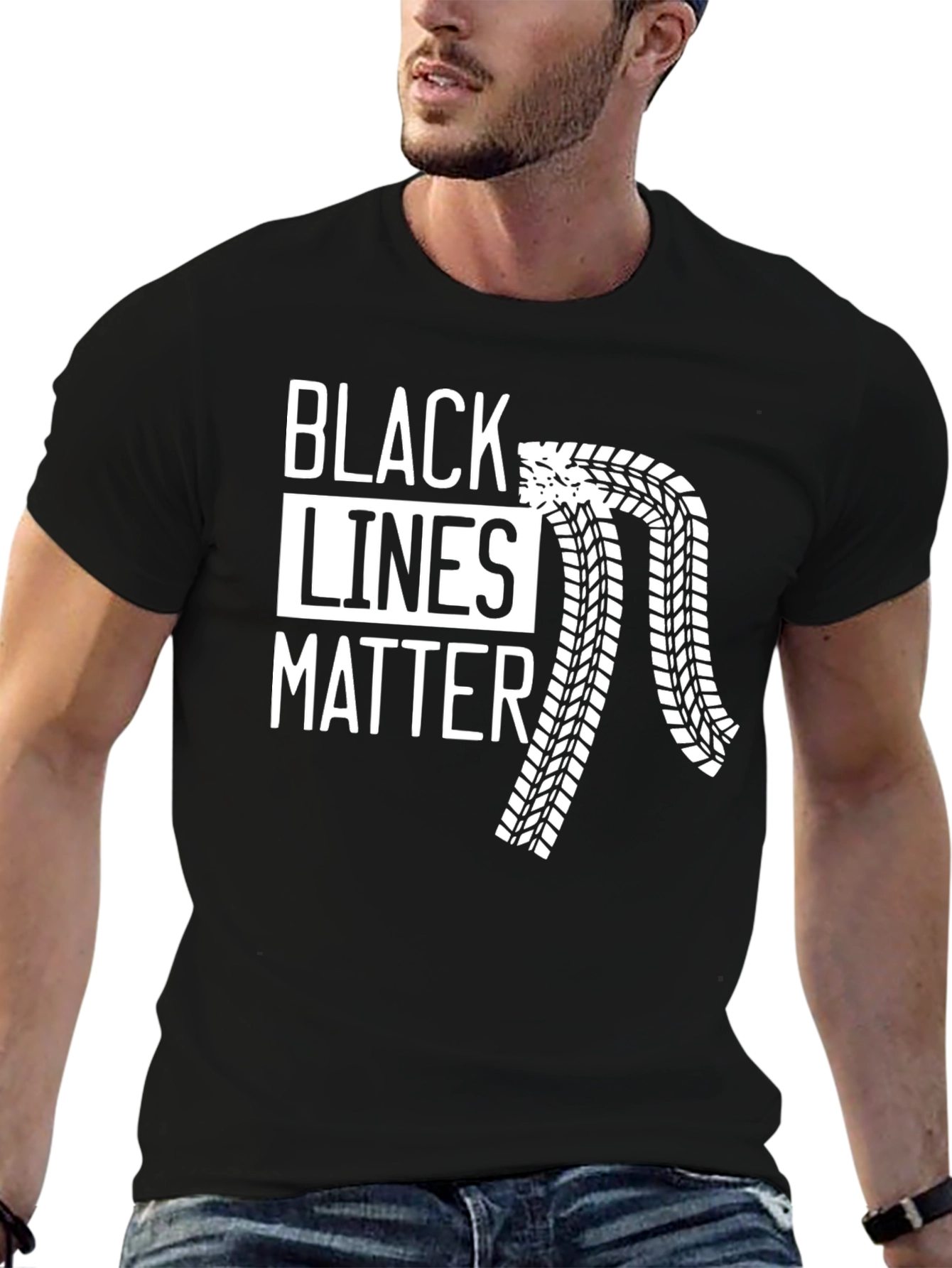 Black Black Lines Matter T-Shirt - Racing Car Enthusiast Tee view 6