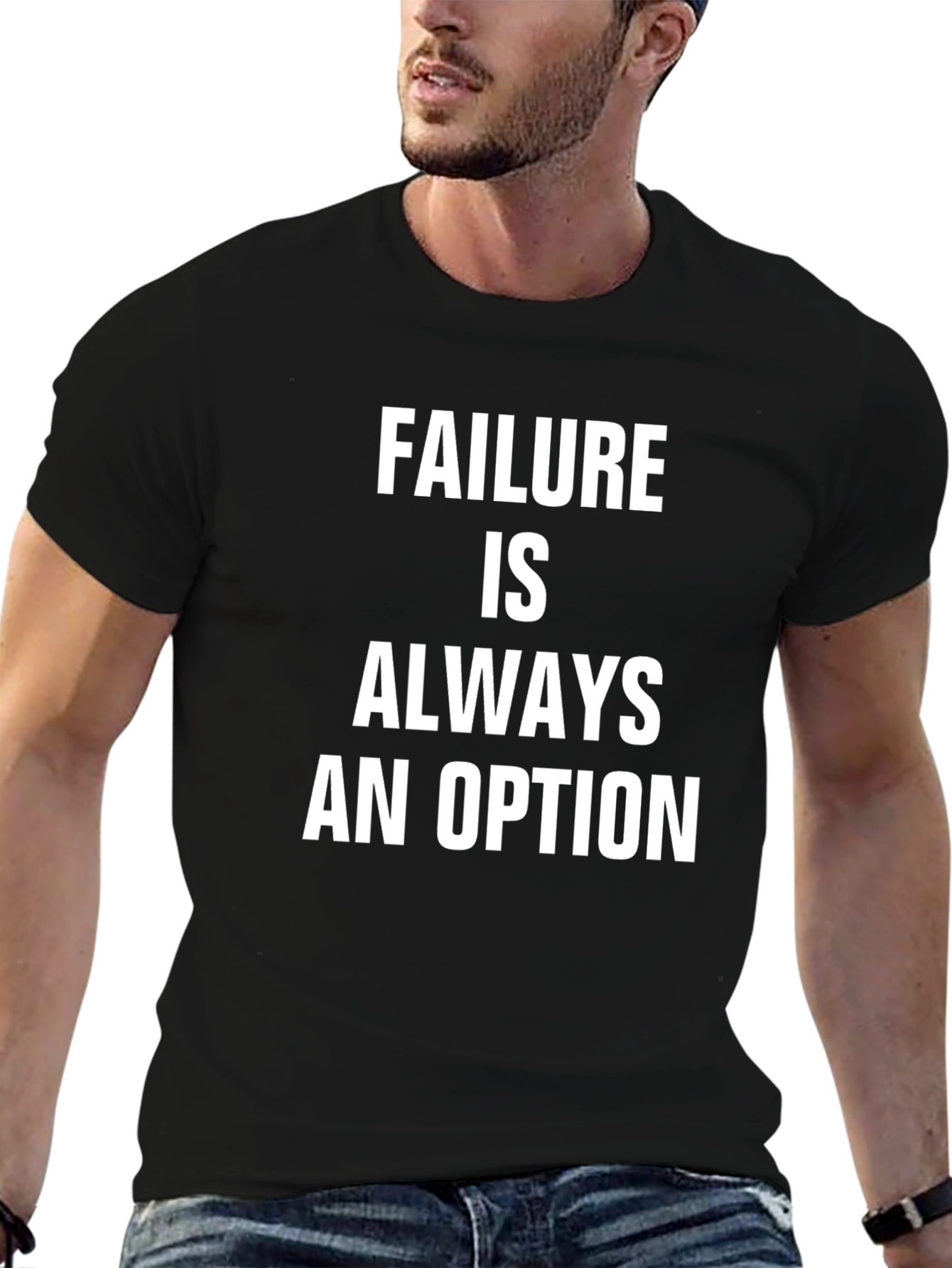 Black Failure Is Always an Option T-Shirt - Funny Slogan Tee view 6