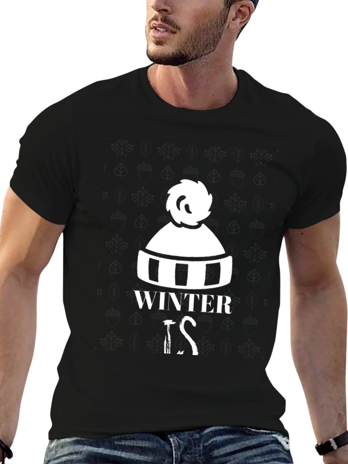 Black Winter Is T-Shirt - Stylish Graphic Tee for Cold Weather Lovers view 6