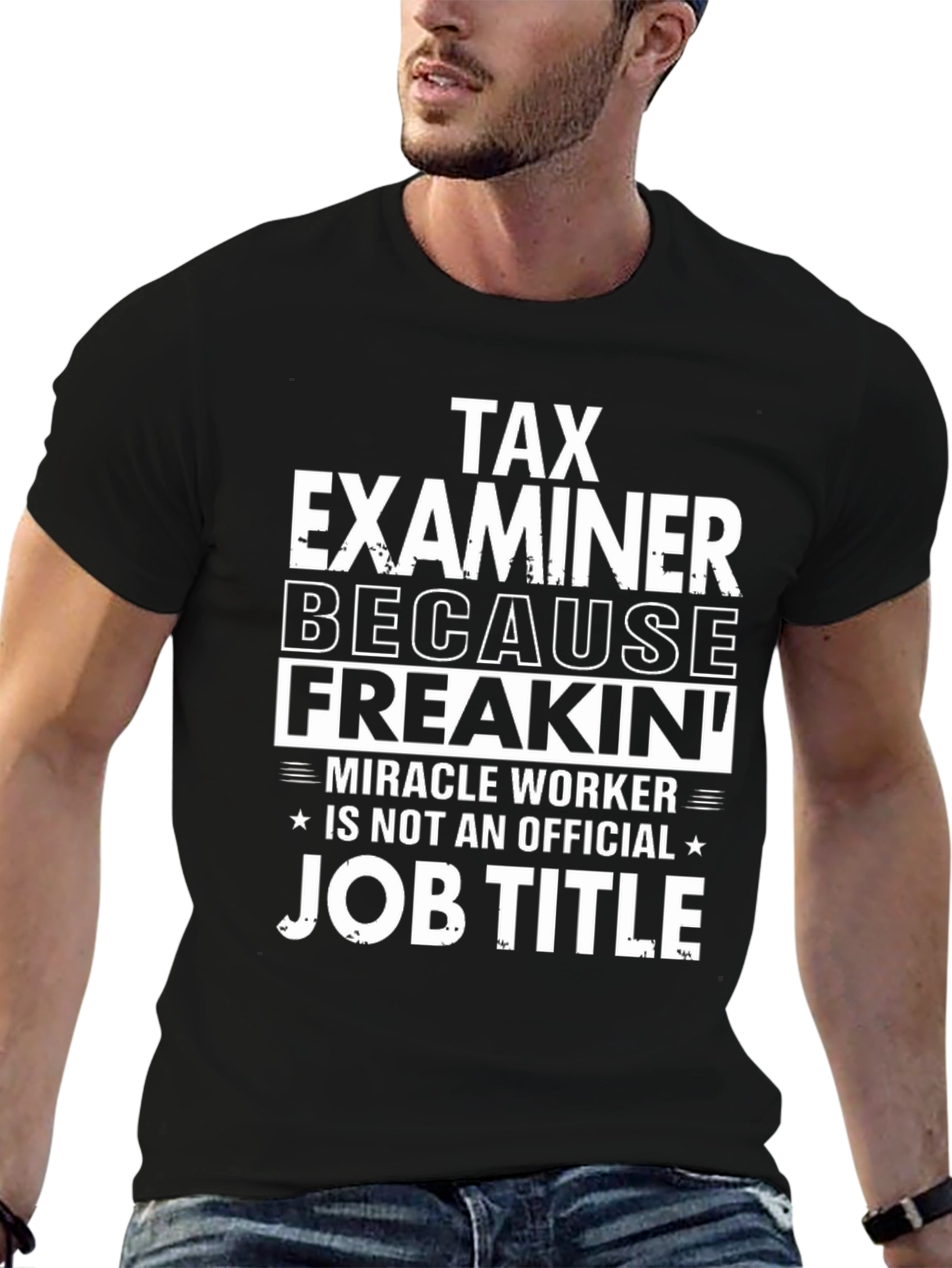 Black Tax Examiner Novelty Graphic T-Shirt view 6