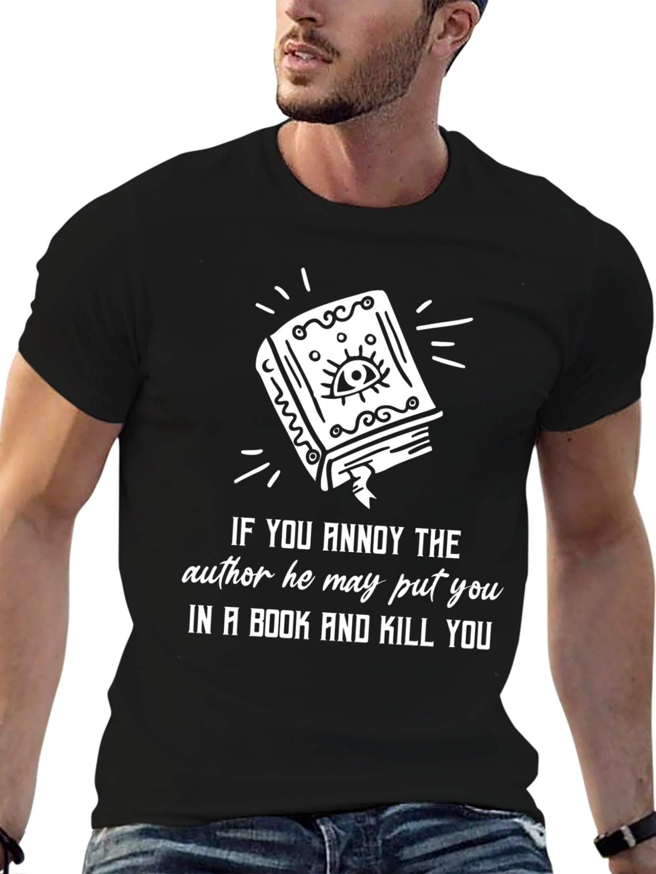 Black Annoy an Author T-Shirt, Book & Kill view 6