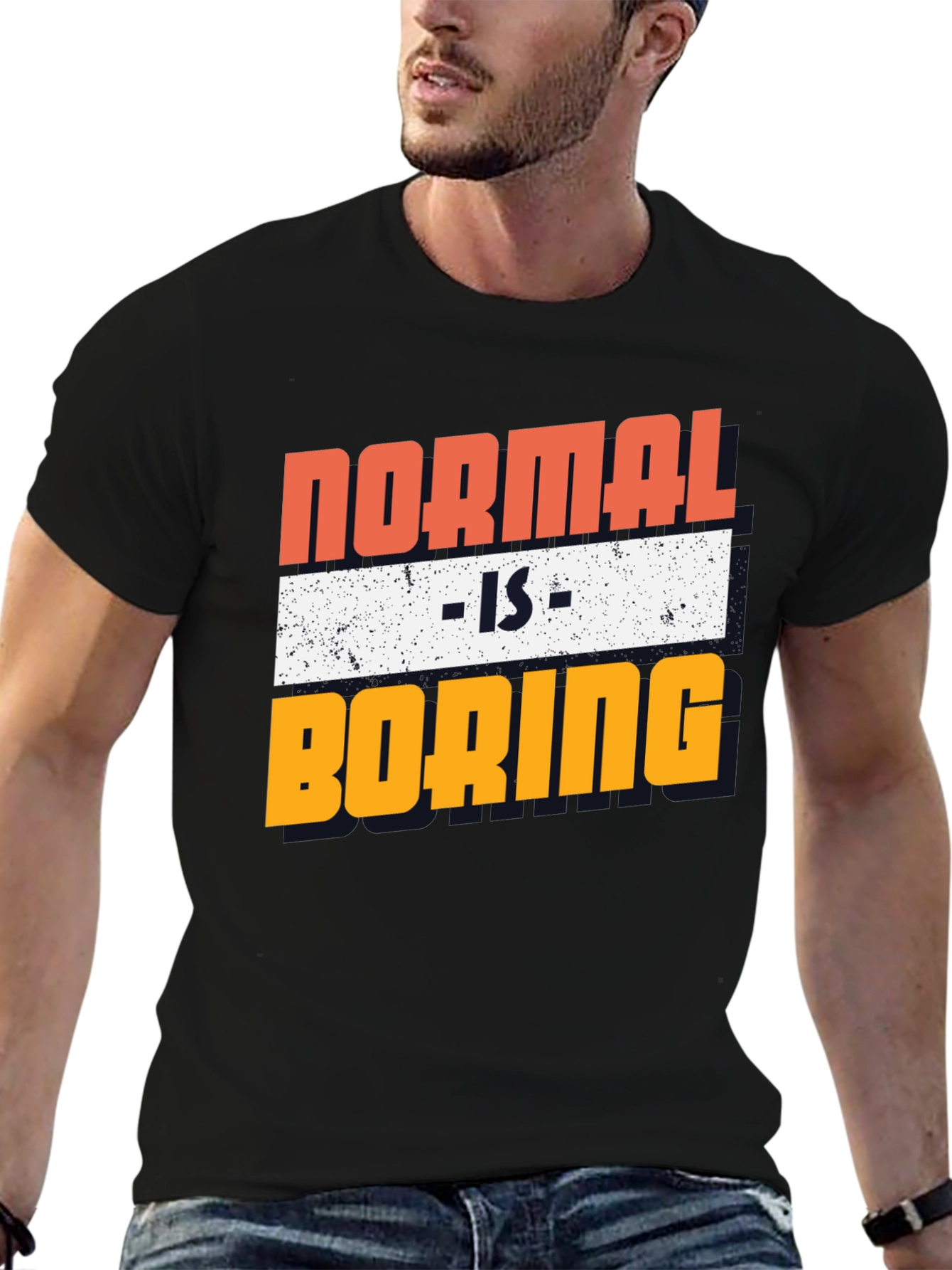 Black Normal Is Boring Graphic Tee view 6