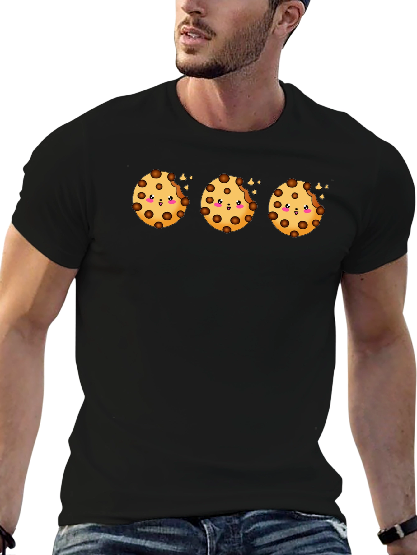 Black Cute Cookie Bites T-Shirt view 6
