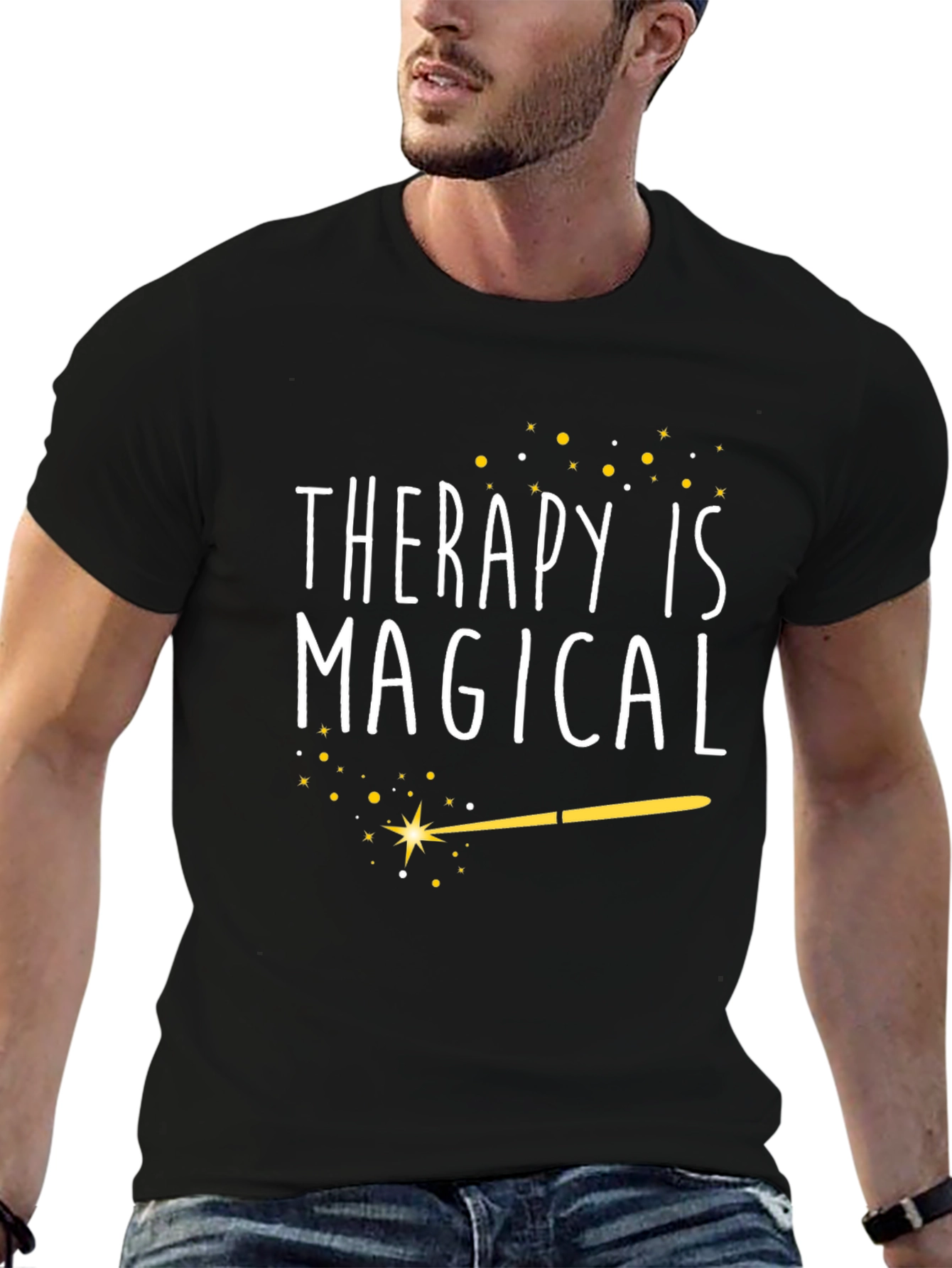 Black Therapy is Magical T-Shirt - Graphic Tee view 6
