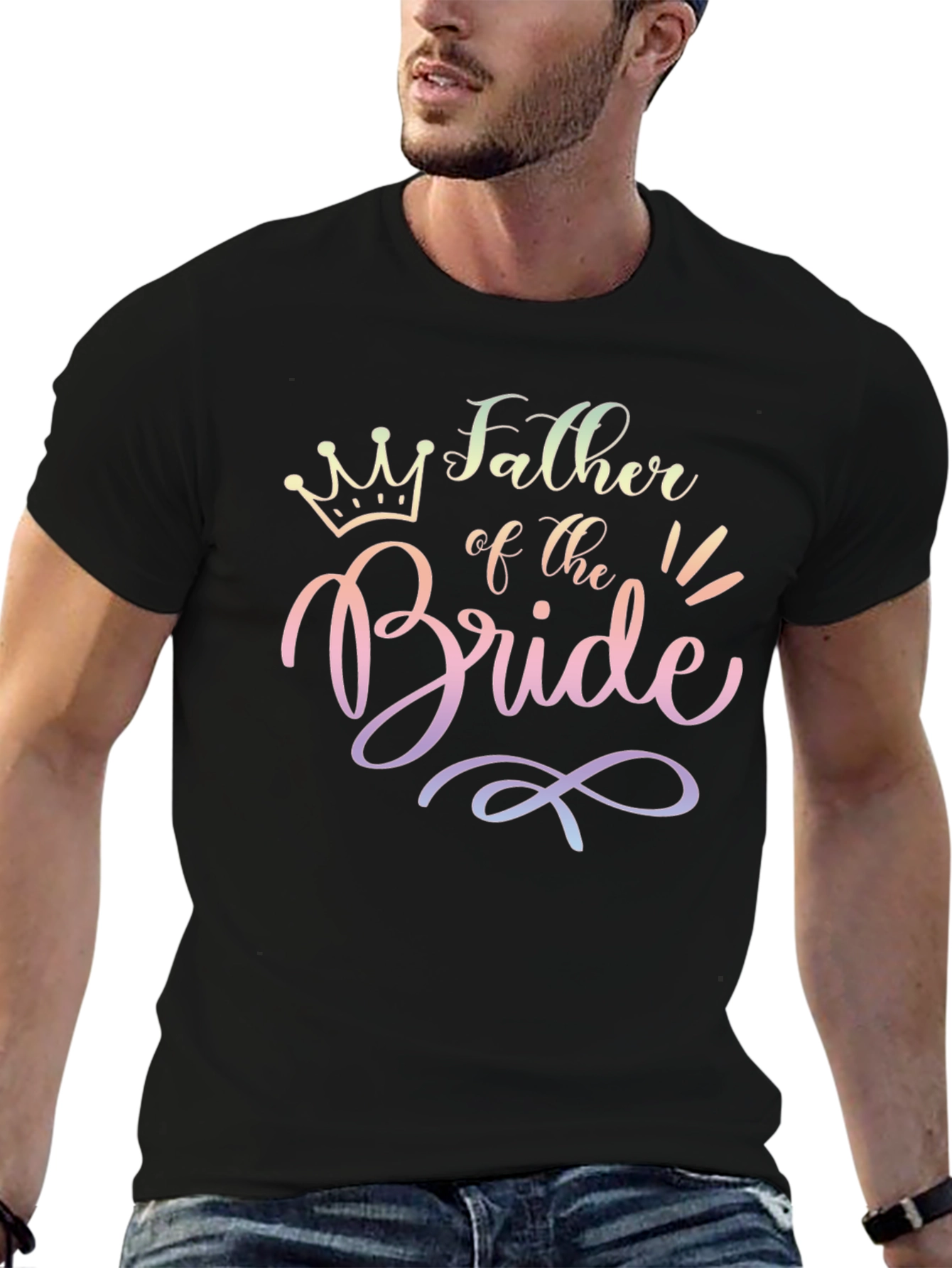 Father of the Bride Black Tee - 6