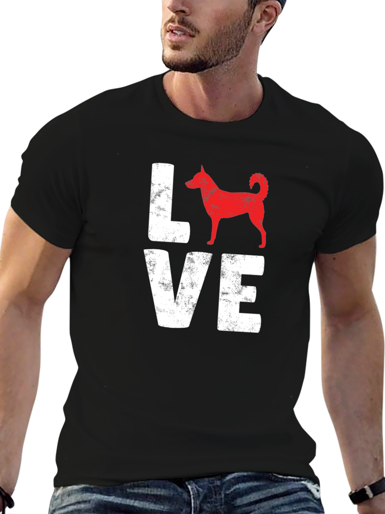 Black Love Dog Graphic T-Shirt view 6