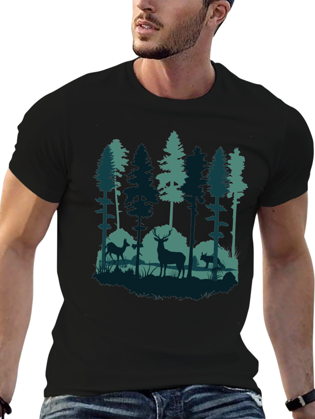 Black Nature Scene T-Shirt view 6