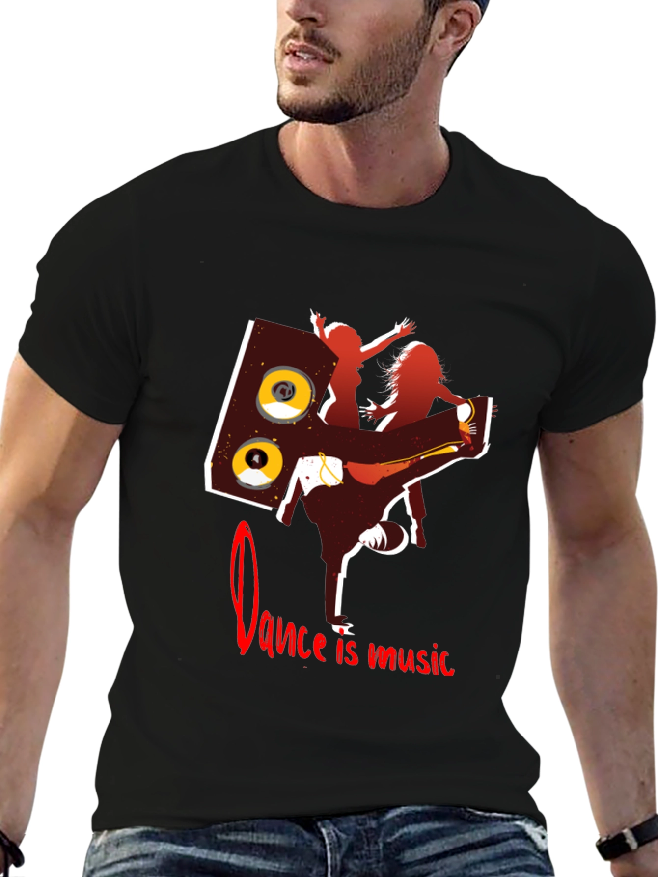Black Dance is Music Graphic Tee view 6