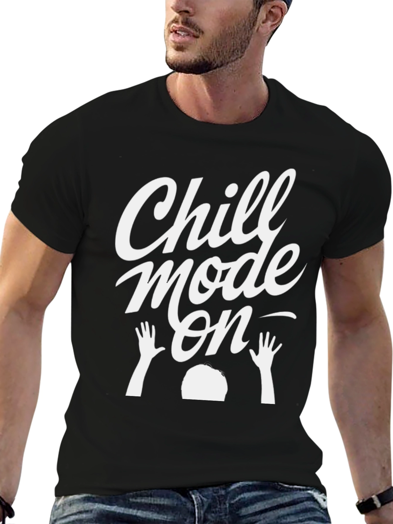 Black Chill Mode On Graphic T-Shirt view 6