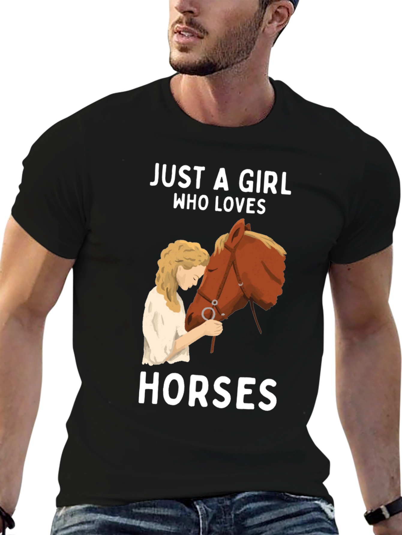 Black Girl Who Loves Horses T-Shirt view 6