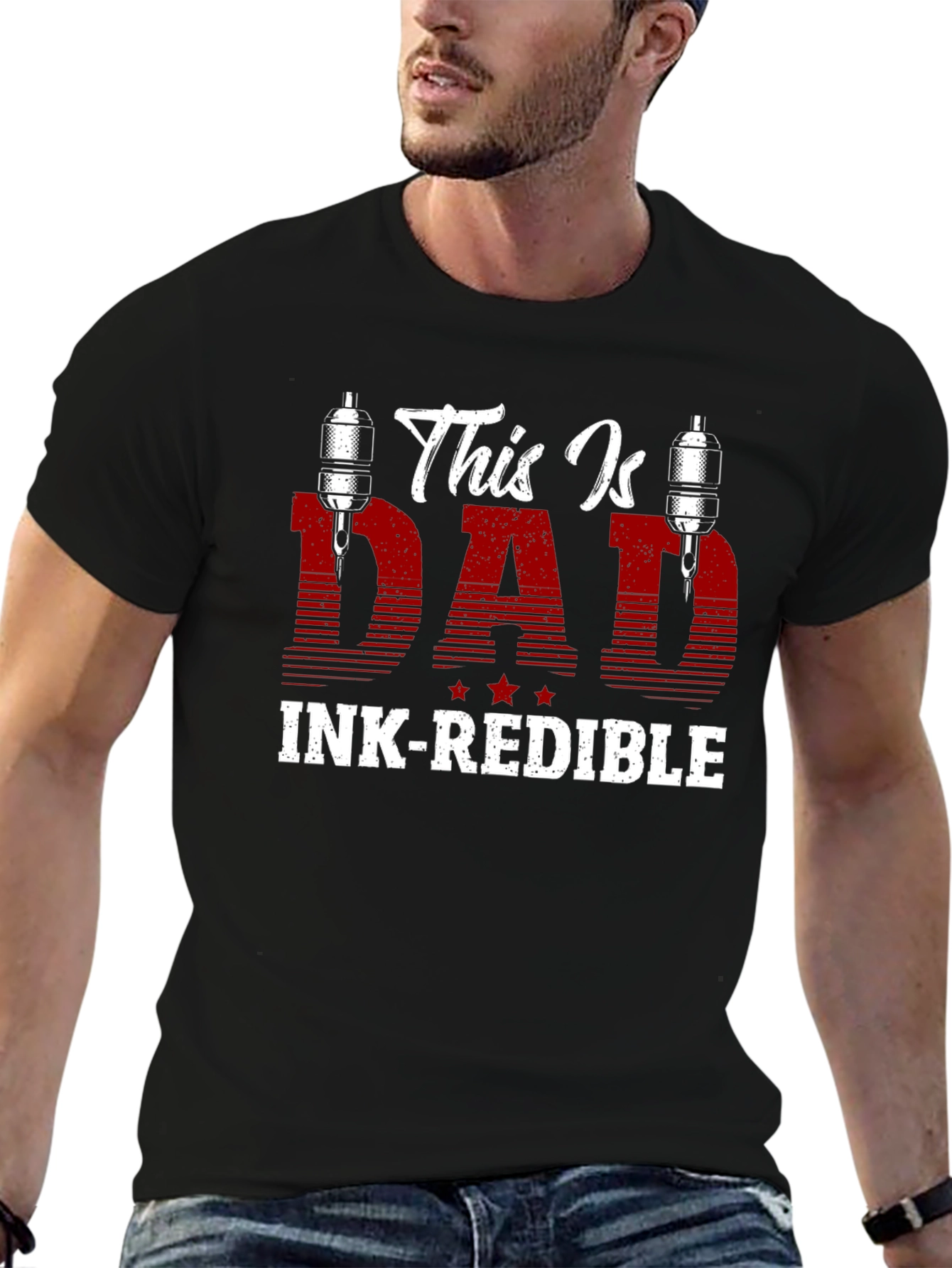 Black Ink-redible Dad T-Shirt view 6
