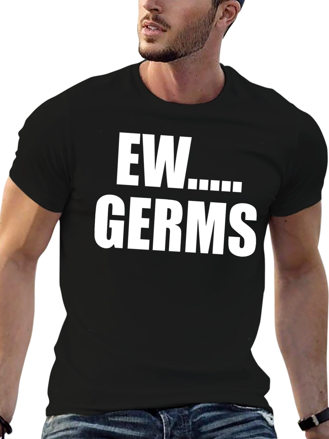 Black Ew Germs Graphic T-Shirt -  Novelty Tee view 6