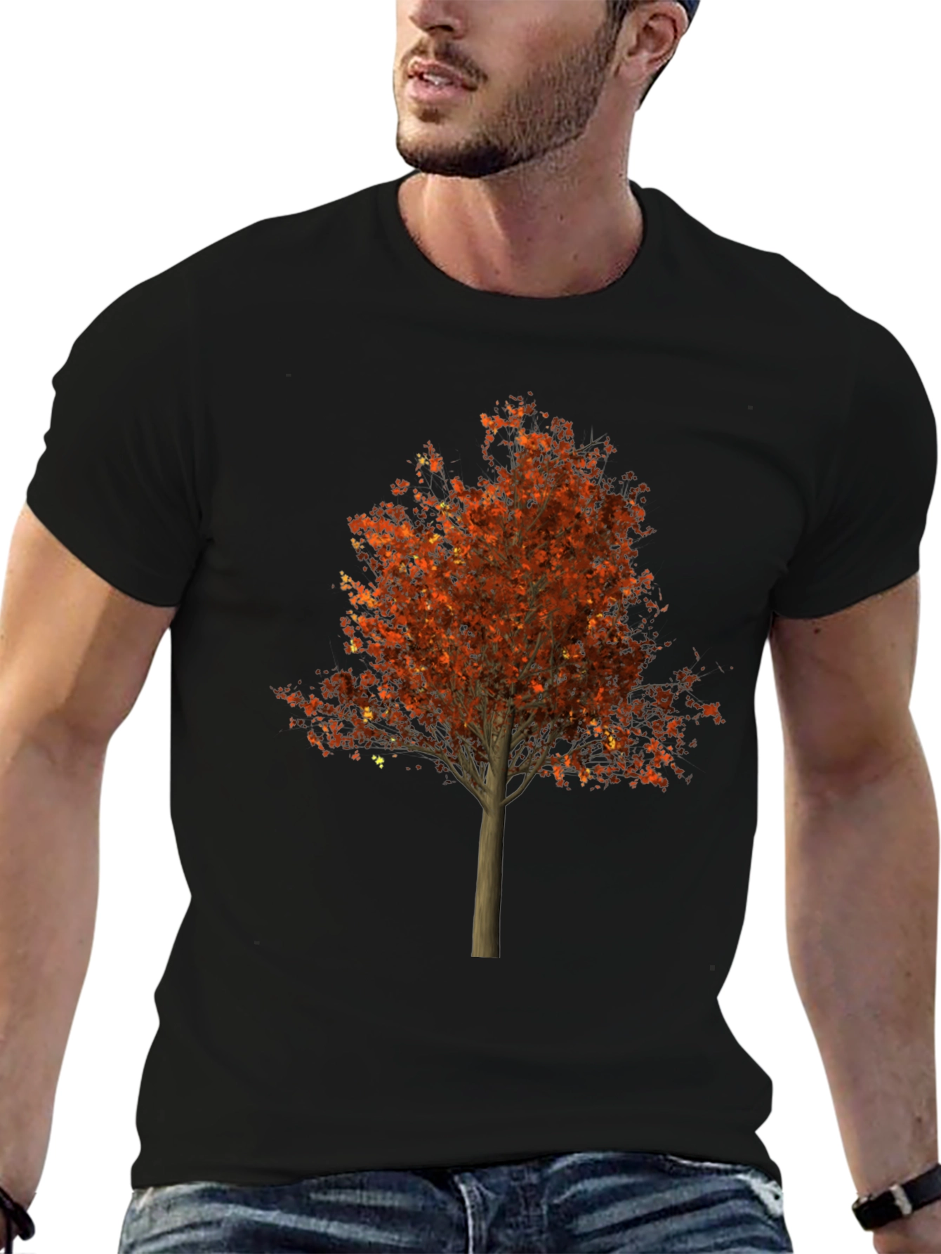 Black Autumn Tree Graphic Tee - Stylish Nature Inspired T-Shirt view 6