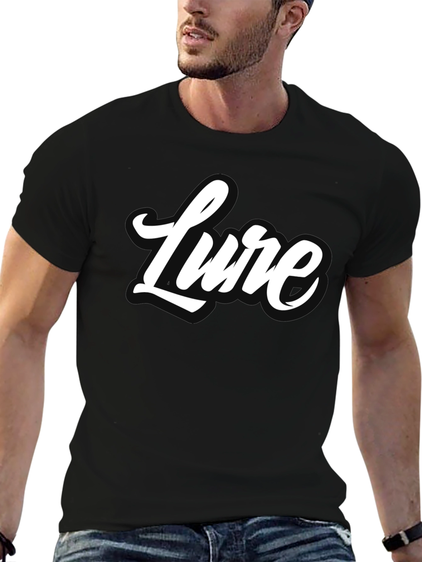 Black Lure Graphic Tee - Stylish Black Cotton T-Shirt view 6