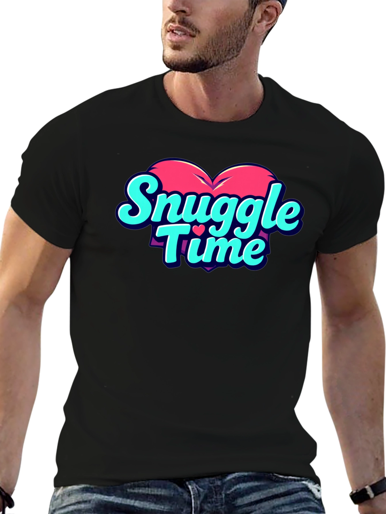 Black Snuggle Time Graphic T-Shirt view 6