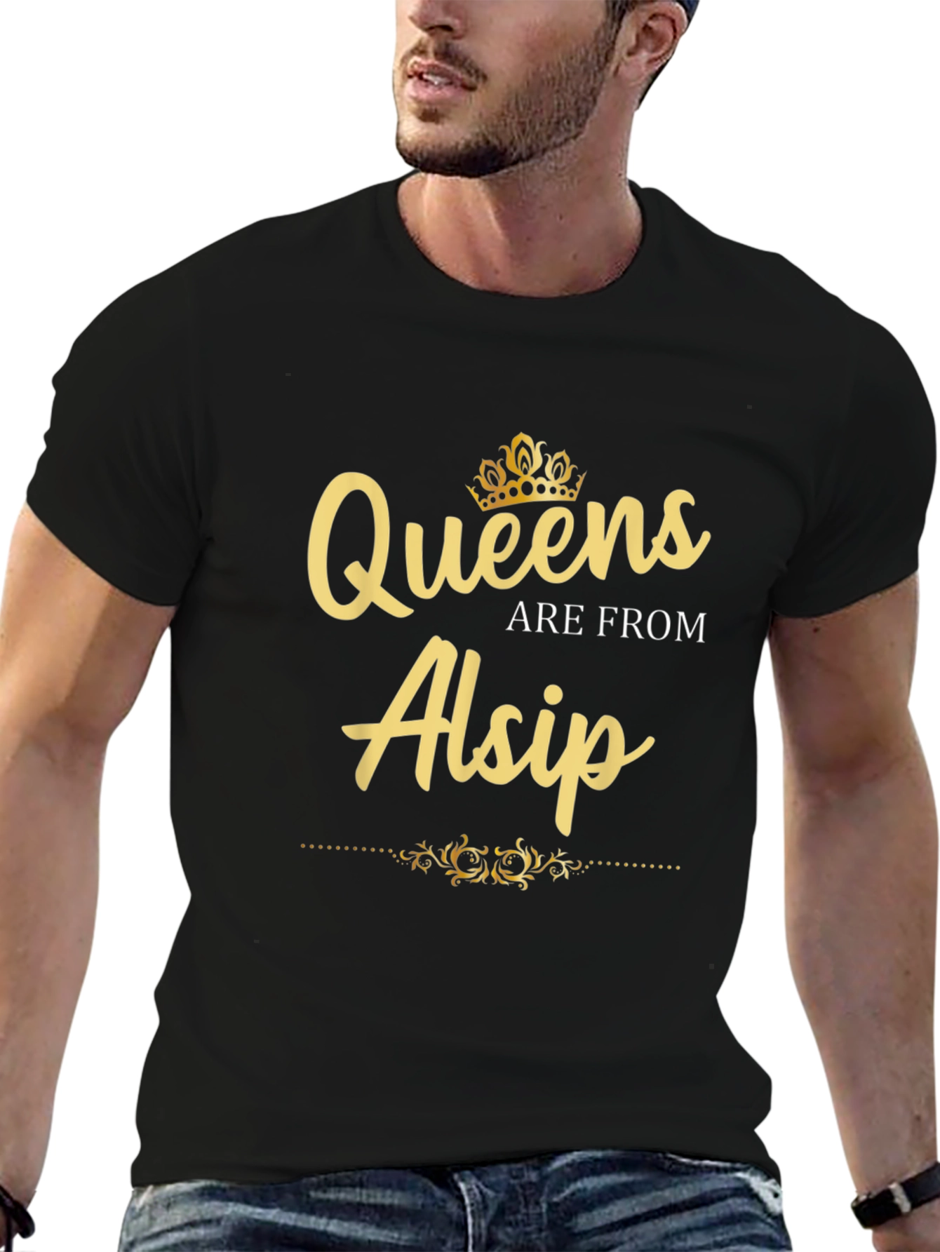 Black Queens Are From Alsip - Novelty Graphic T-Shirt view 6