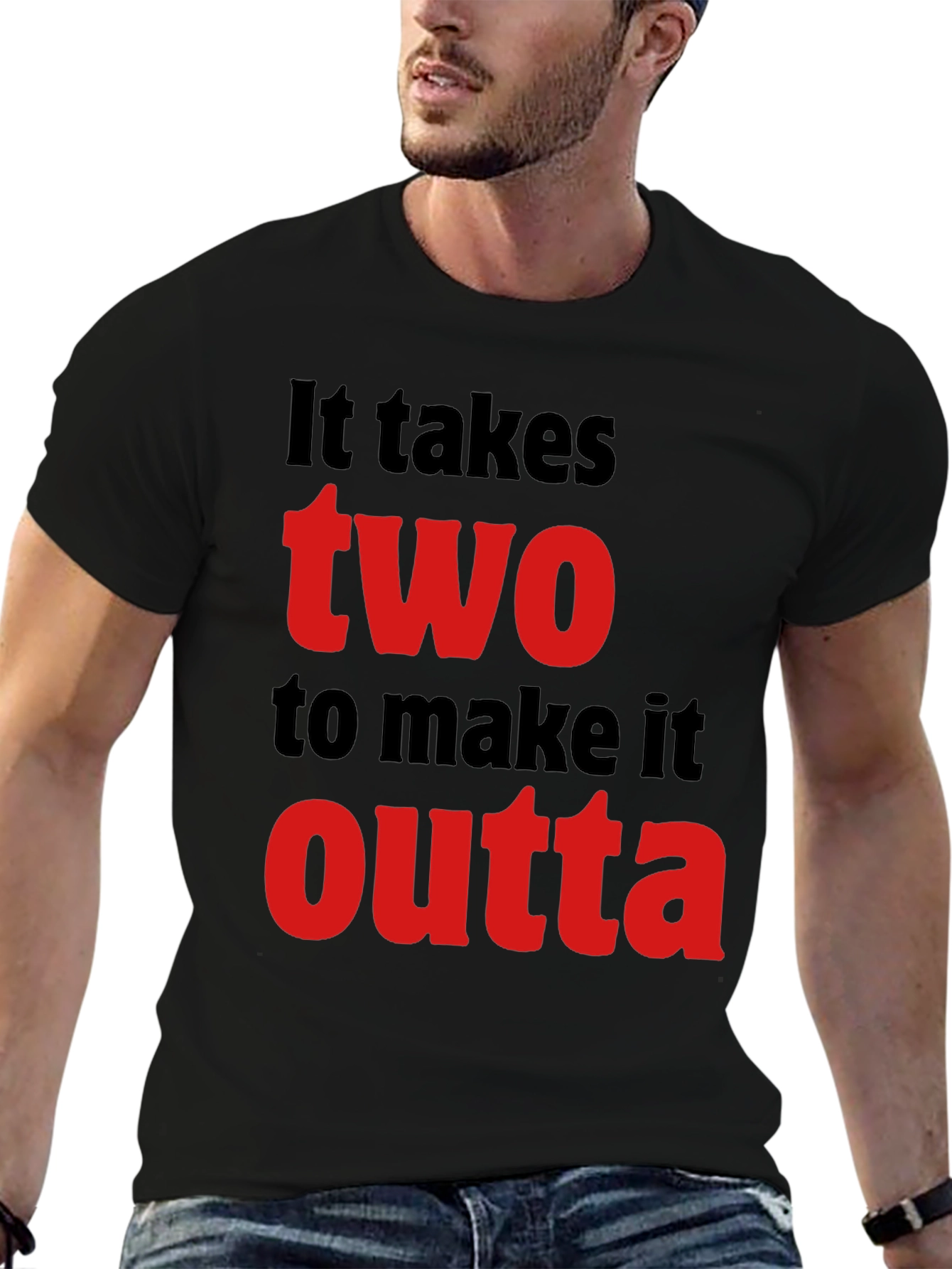 Black It Takes Two T-Shirt - Stylish Graphic Tee view 6