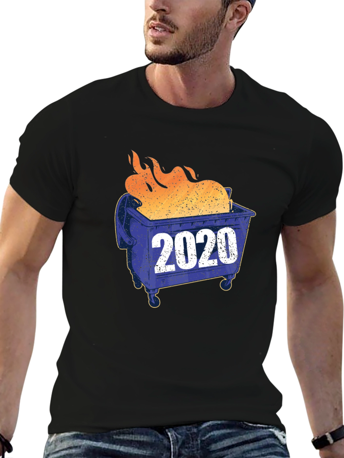 Black 2020 Dumpster Fire Graphic T-Shirt view 6