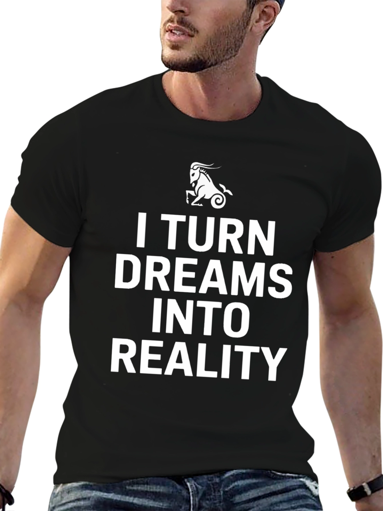 Black I Turn Dreams Into Reality Capricorn T-Shirt view 6
