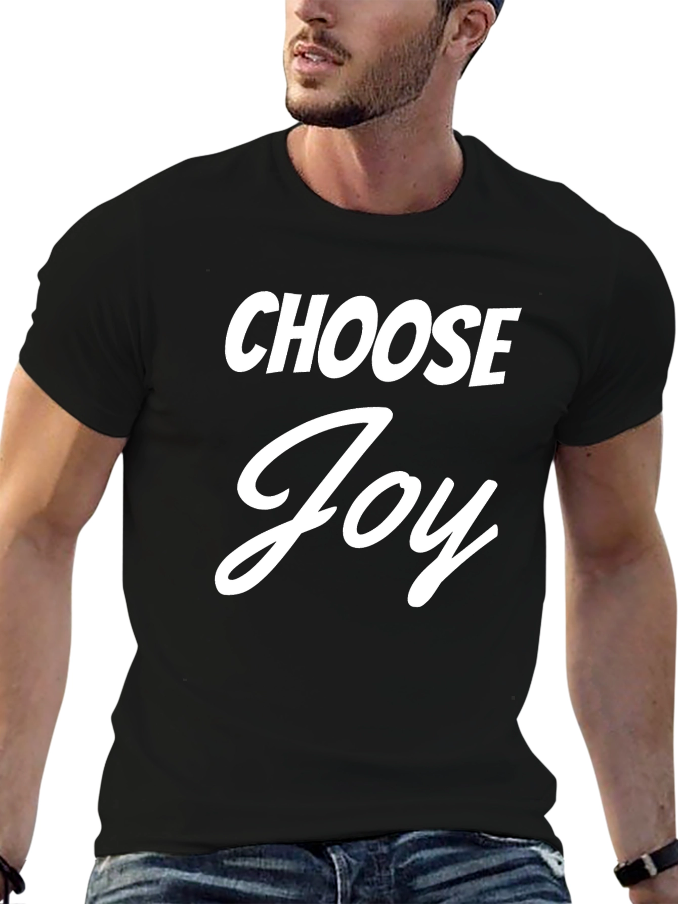 Black Choose Joy Graphic Tee - Positive Vibes T-Shirt view 6