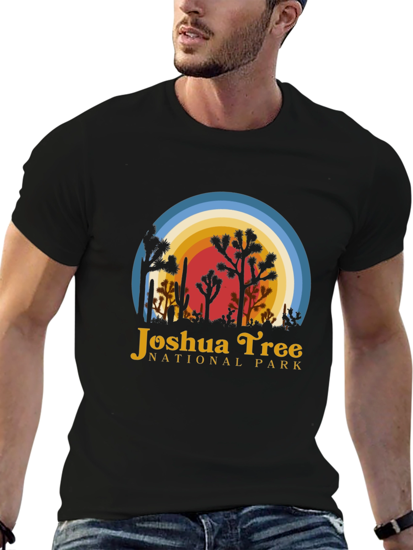 Black Joshua Tree National Park T-Shirt view 6