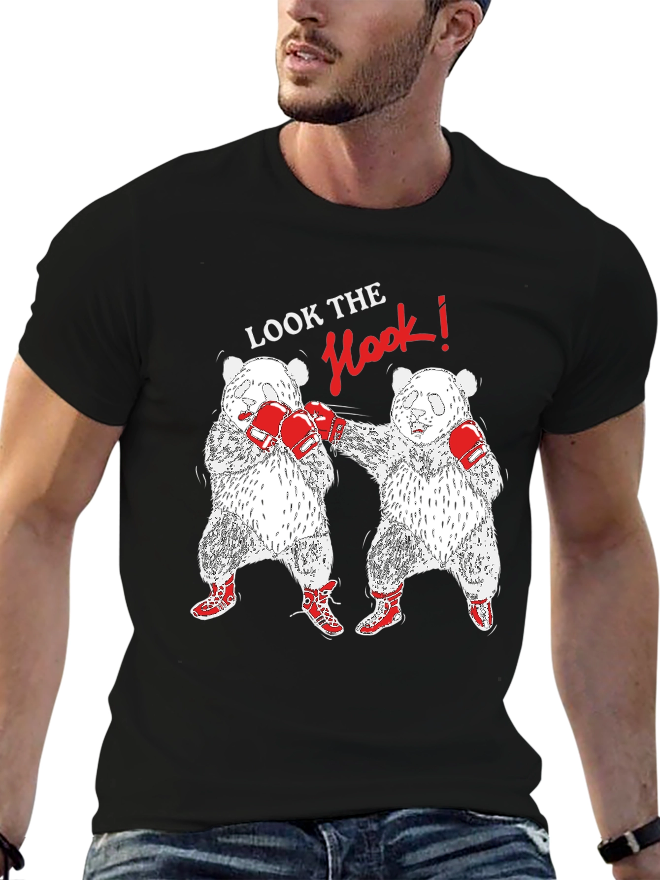 Black Panda Boxing T-Shirt: Look The Hook! view 6