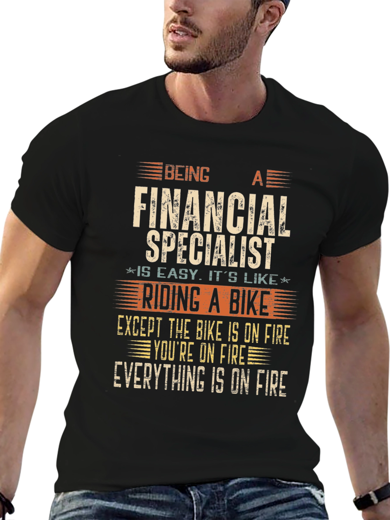 Black Financial Specialist Funny T-Shirt view 6