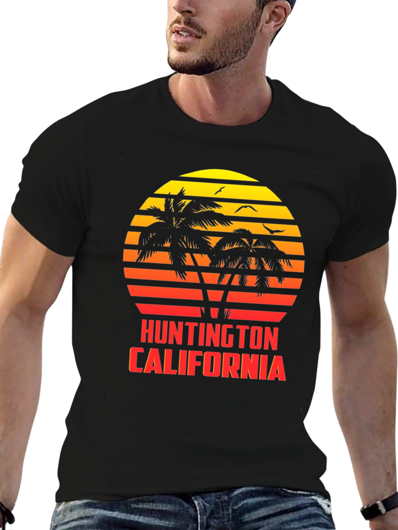 Black Huntington California Sunset Tee view 6