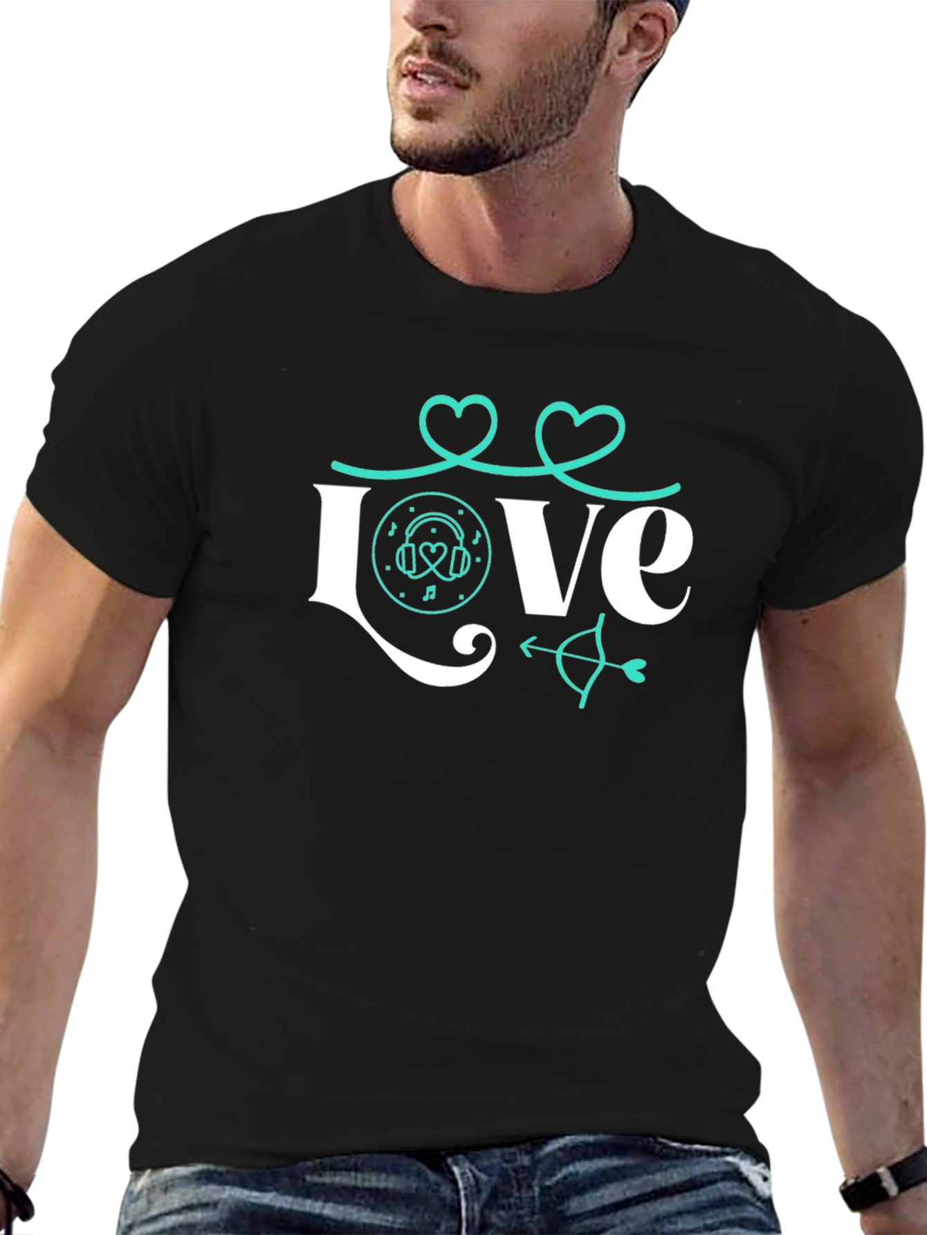 Black Love Music Valentine's Day Graphic Tee view 6