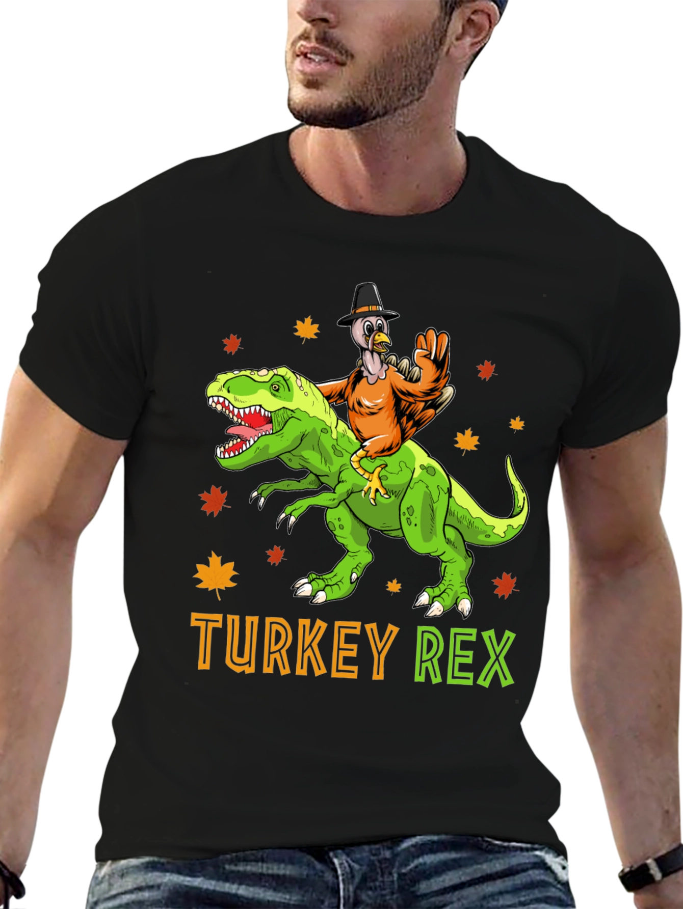 Turkey Rex T-Shirt: Thanksgiving Dinosaur Tee - 6