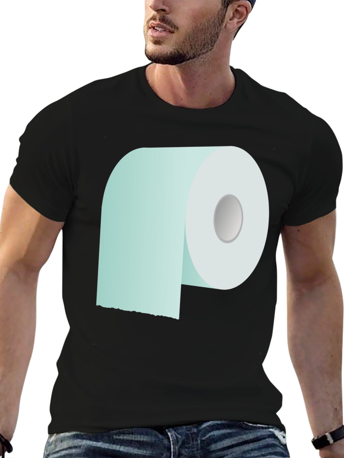 Black Toilet Paper Graphic Tee - Novelty Comfort view 6