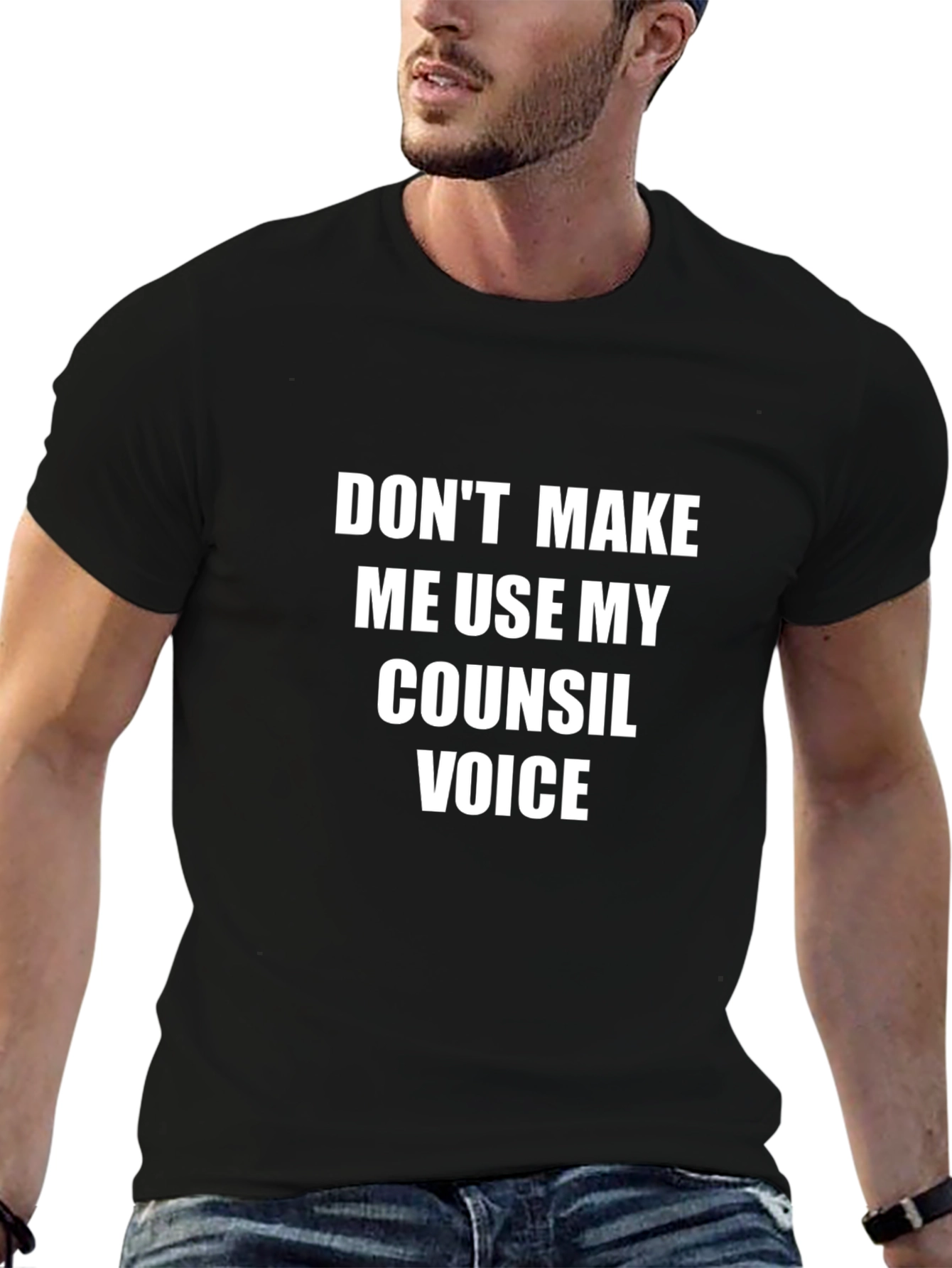 Black Don't Make Me Use My Counsil Voice T-Shirt view 6