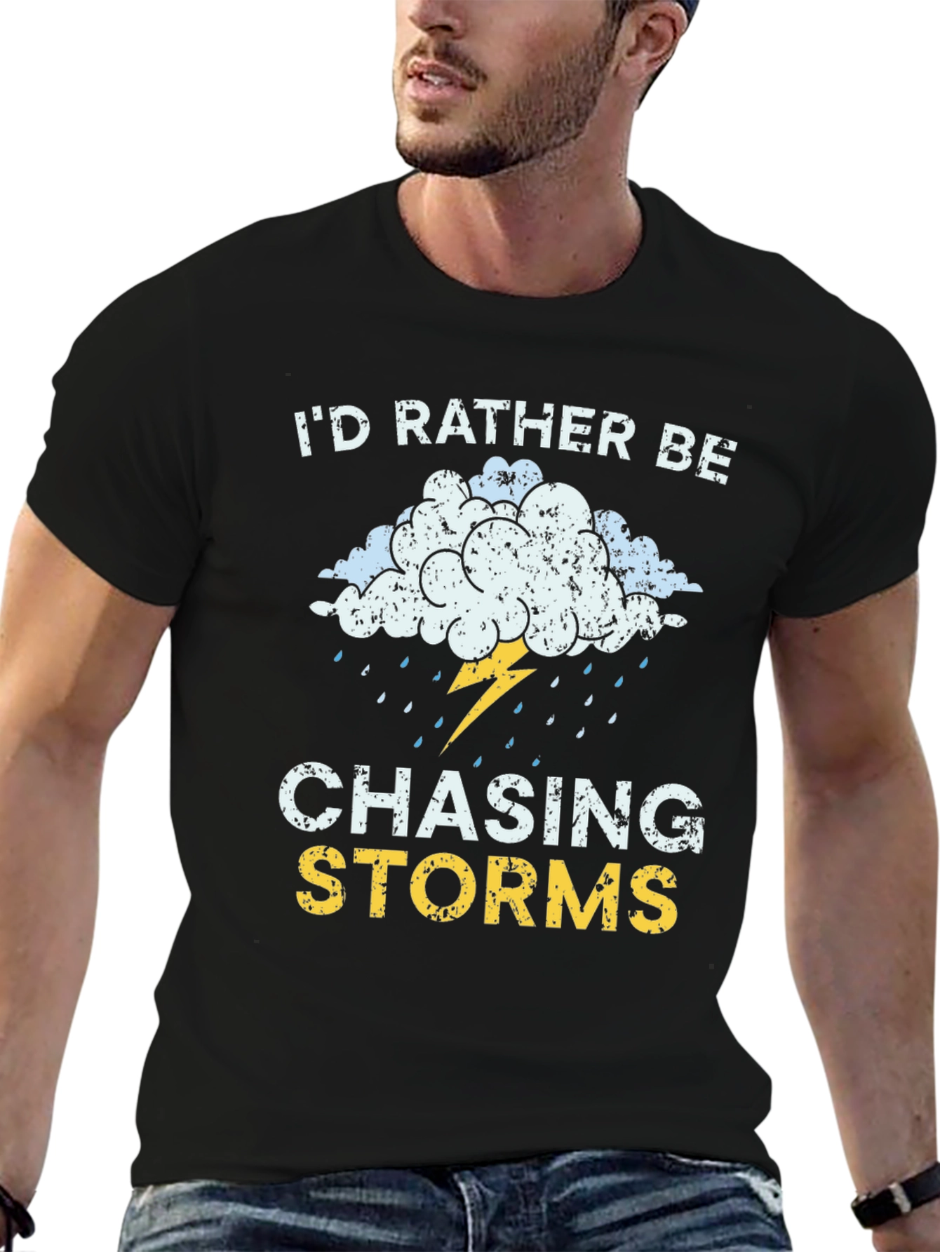 Black Chasing Storms Graphic T-Shirt view 6