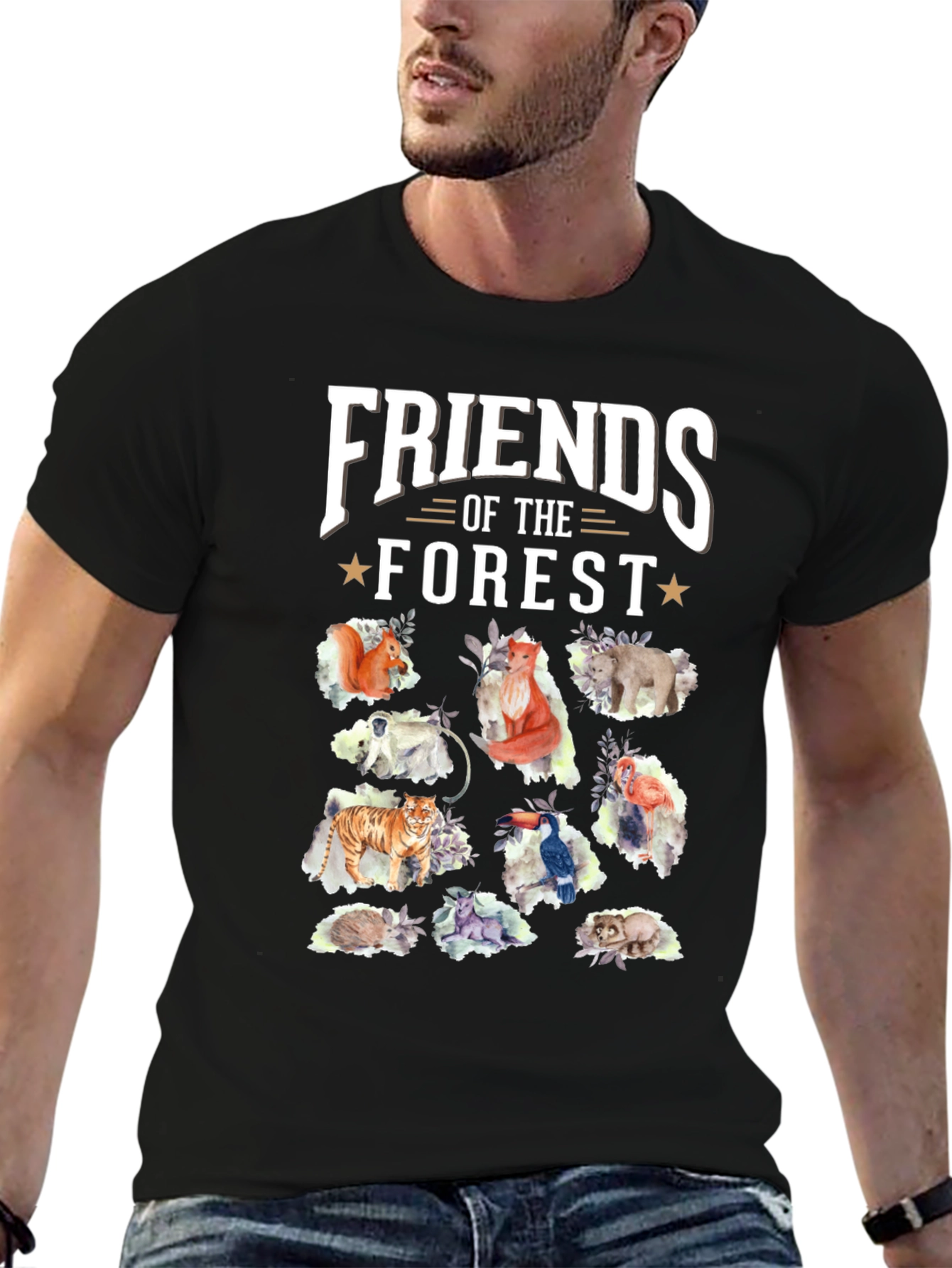 Black Friends of the Forest Black T-Shirt view 6