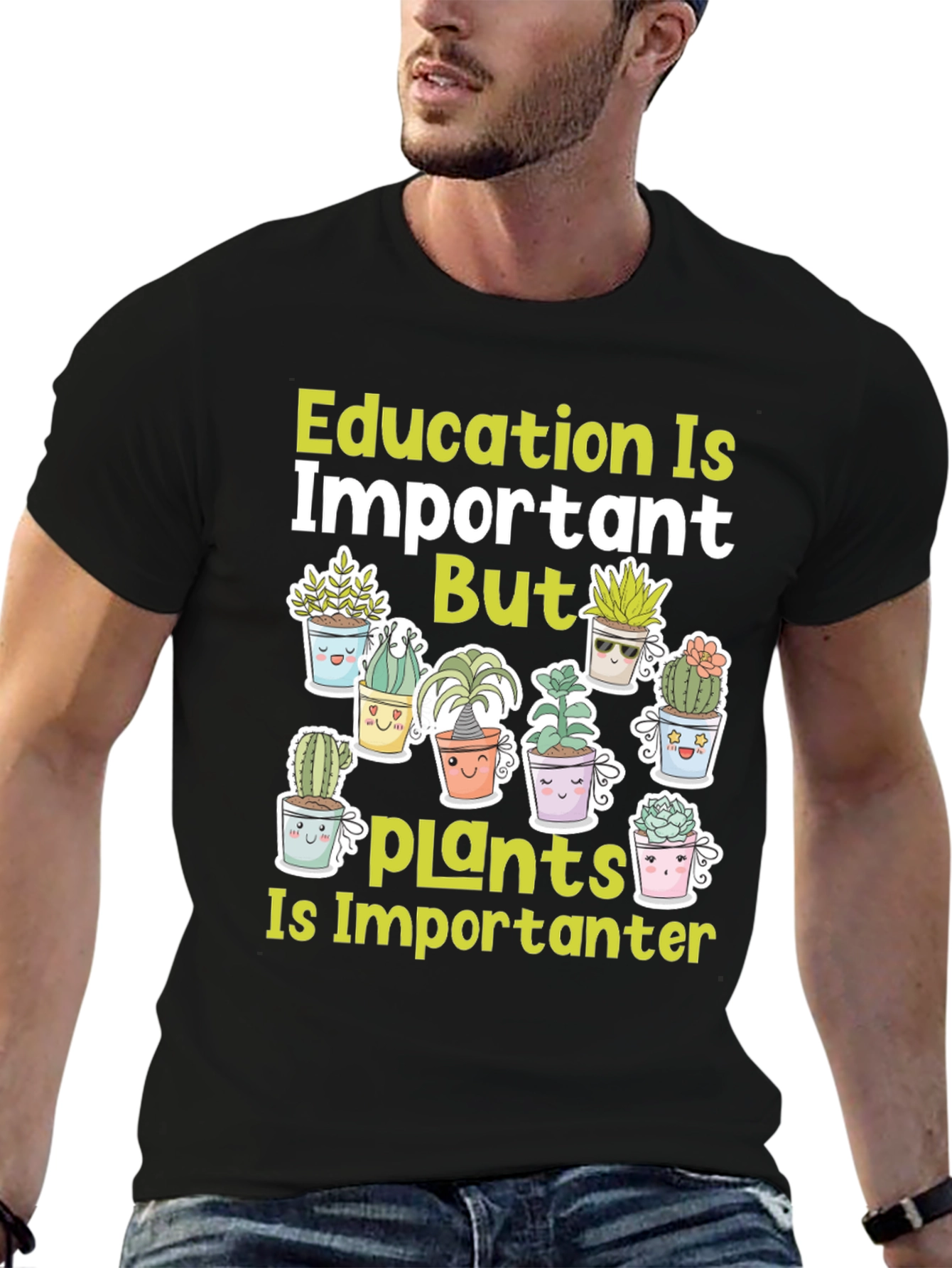 Black Education Important But Plants T-Shirt view 6