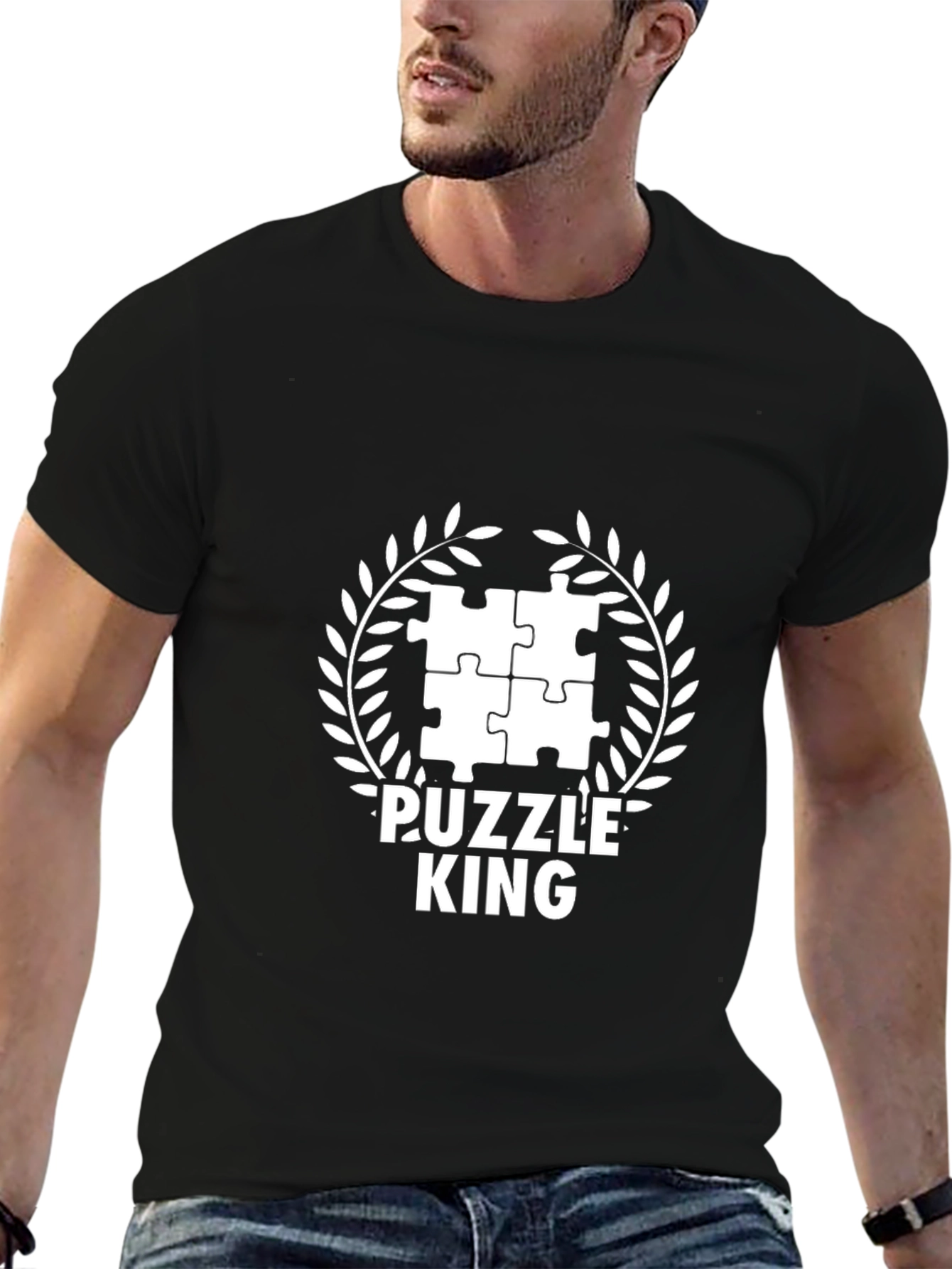 Black Puzzle King T-Shirt - Black Graphic Tee view 6
