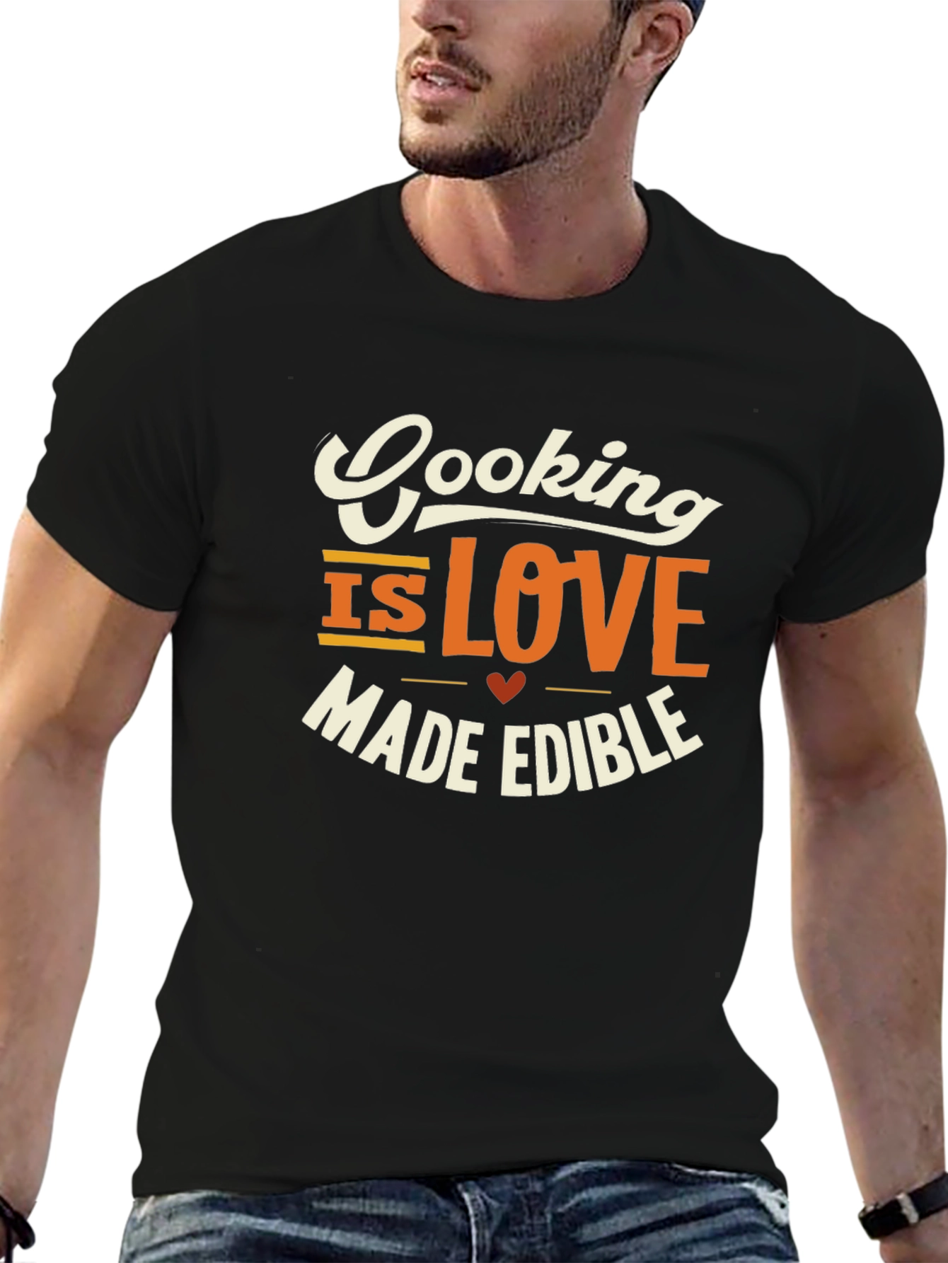 Black Cooking is Love Made Edible Graphic T-Shirt view 6