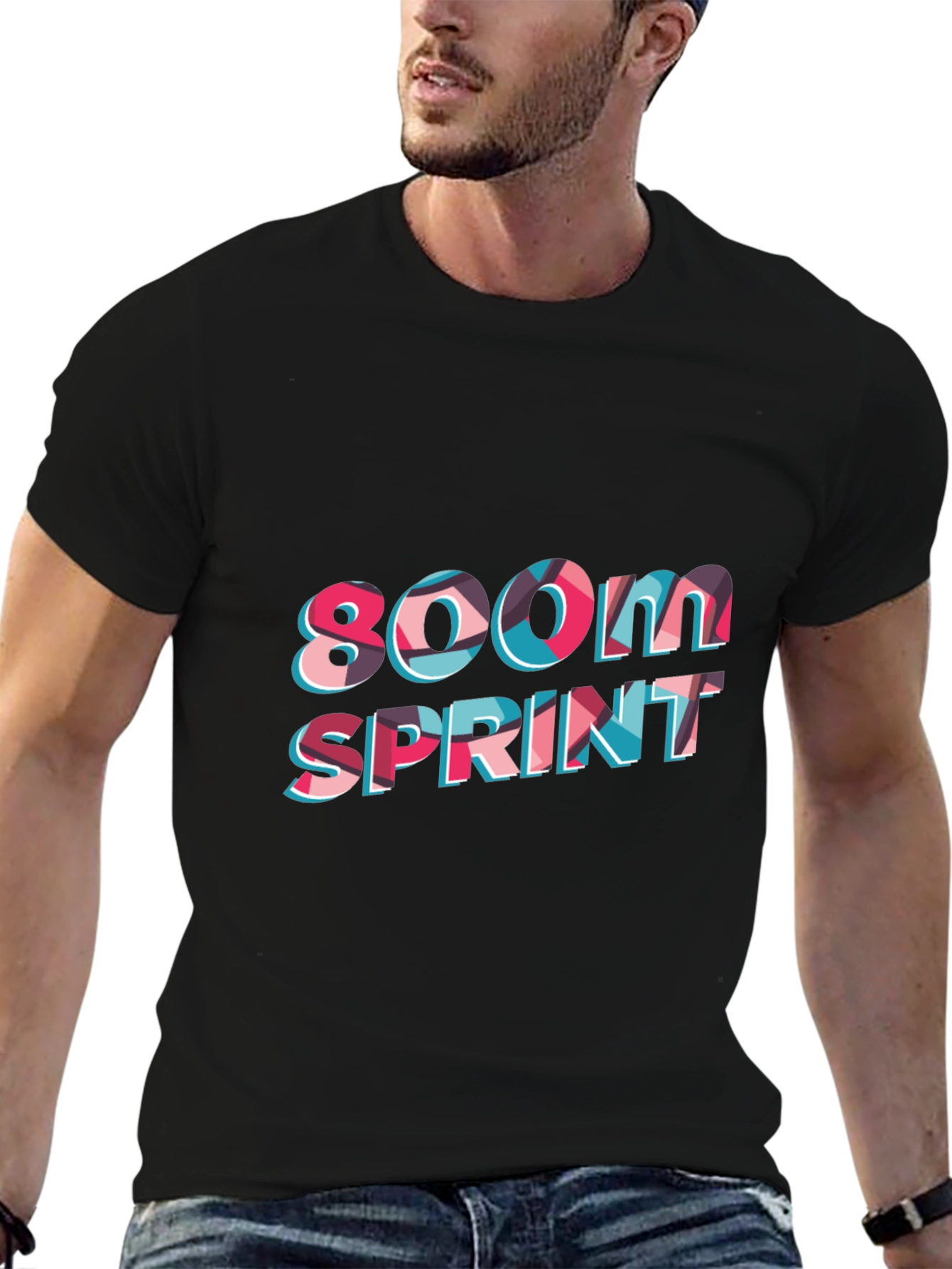 Black 800M Sprint Black T-Shirt view 6
