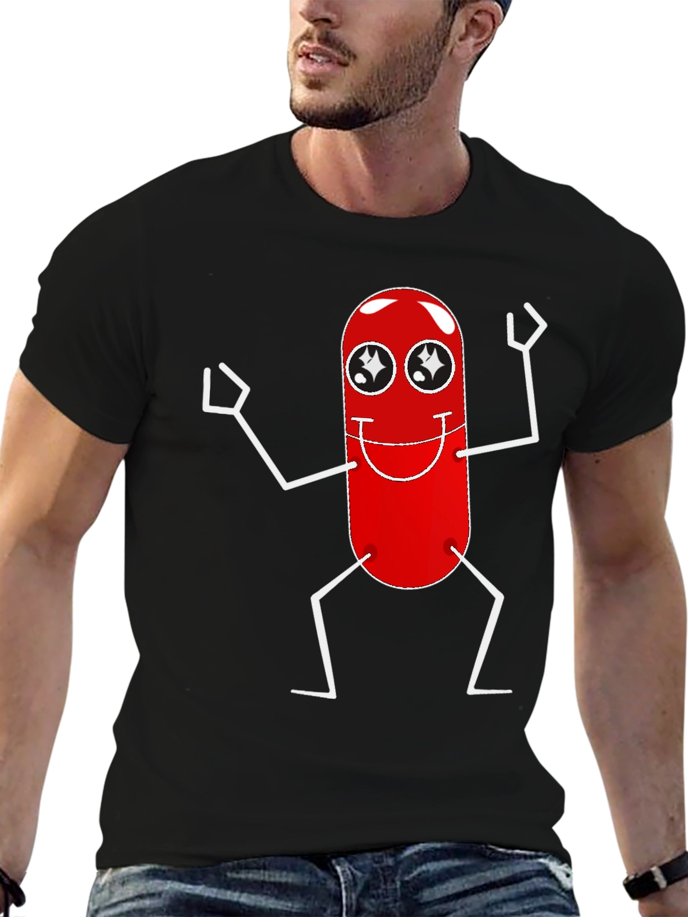 Black Cartoon Pill T-Shirt view 6