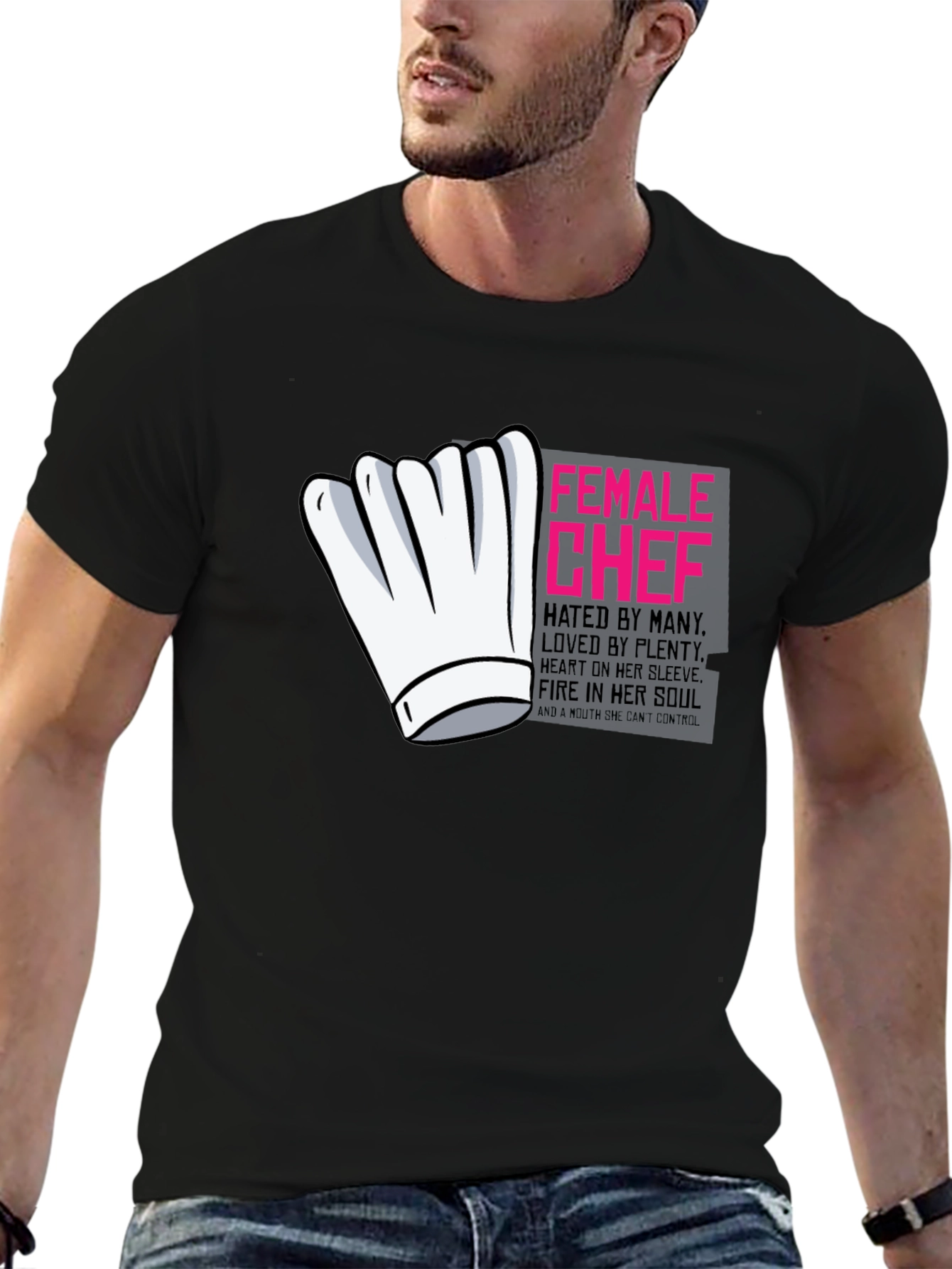 Black Female Chef Graphic T-Shirt view 6