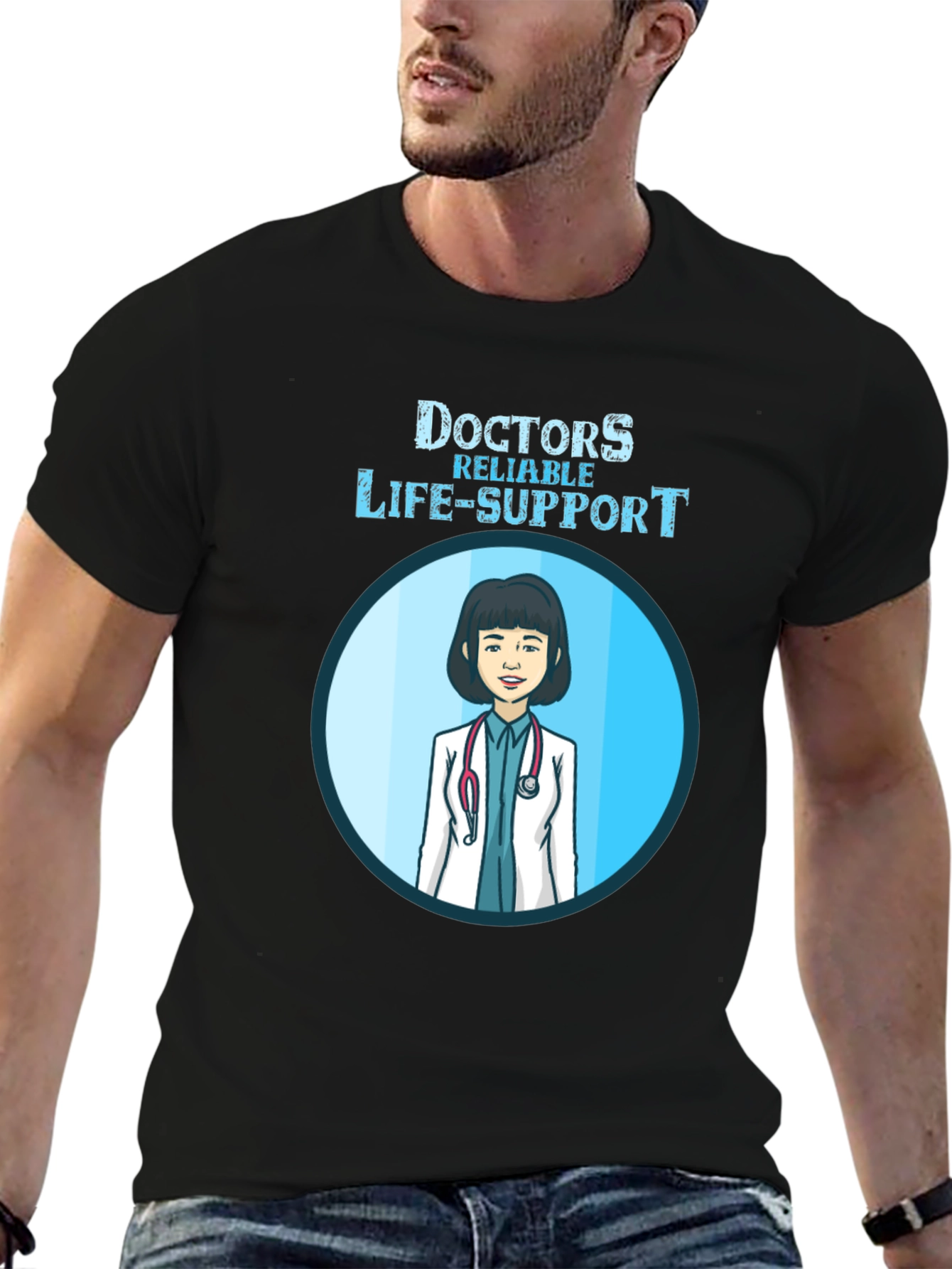 Black Doctors Reliable Life-Support T-Shirt view 6