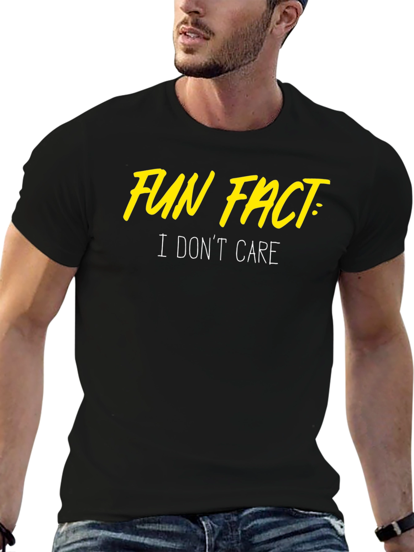 Black Fun Fact: I Don't Care T-Shirt view 6