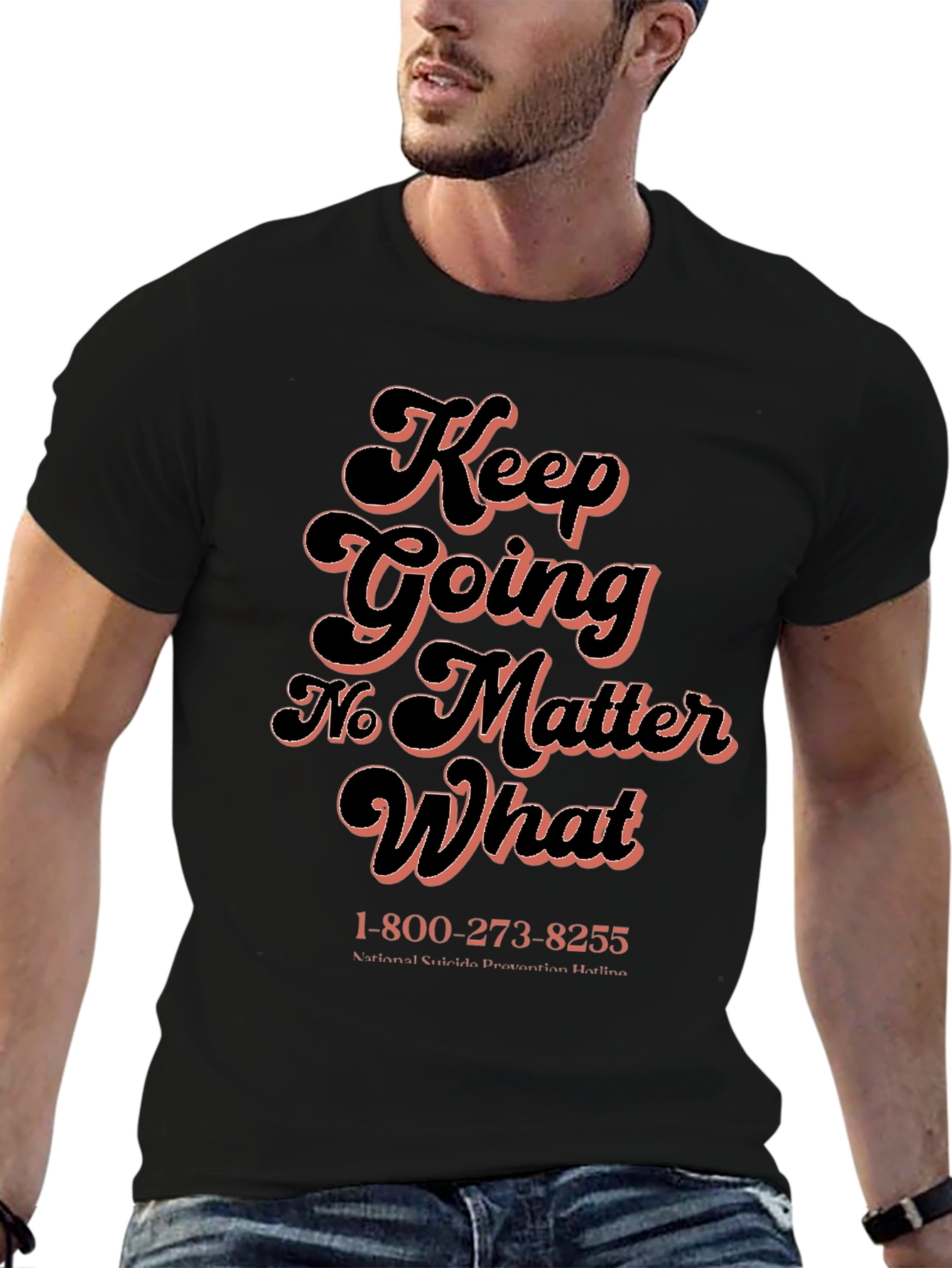 Black Keep Going Graphic T-Shirt view 6