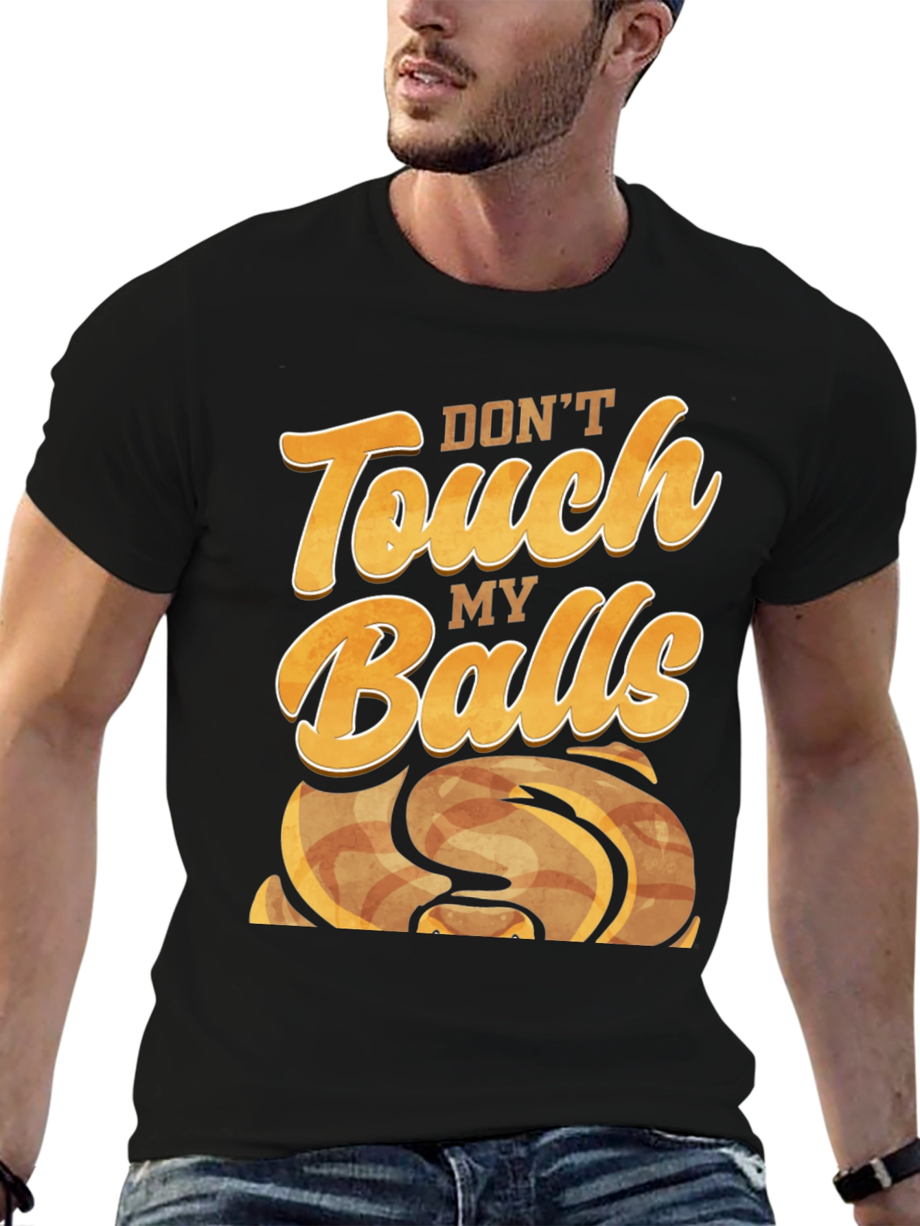 Black Don't Touch My Balls - Novelty Graphic T-Shirt view 6