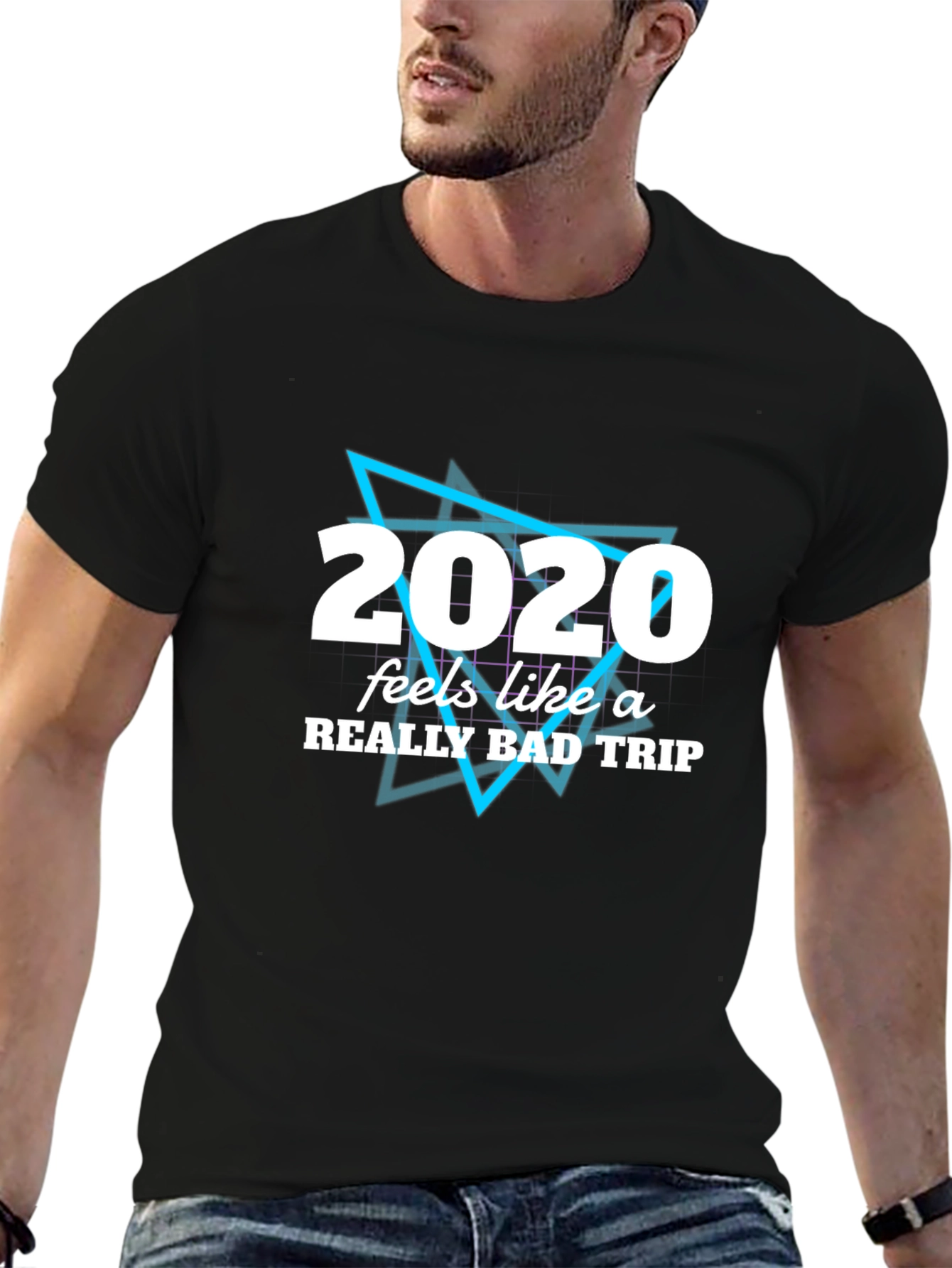 Black 2020 Bad Trip Graphic Tee - Men's Black T-Shirt view 6