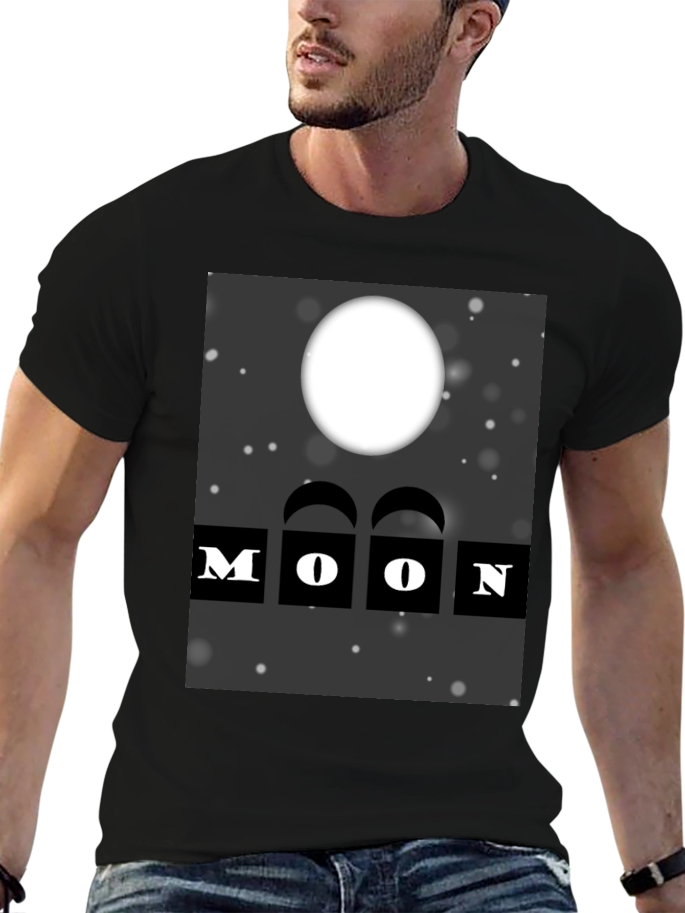 Black Moon Graphic Black T-Shirt view 6