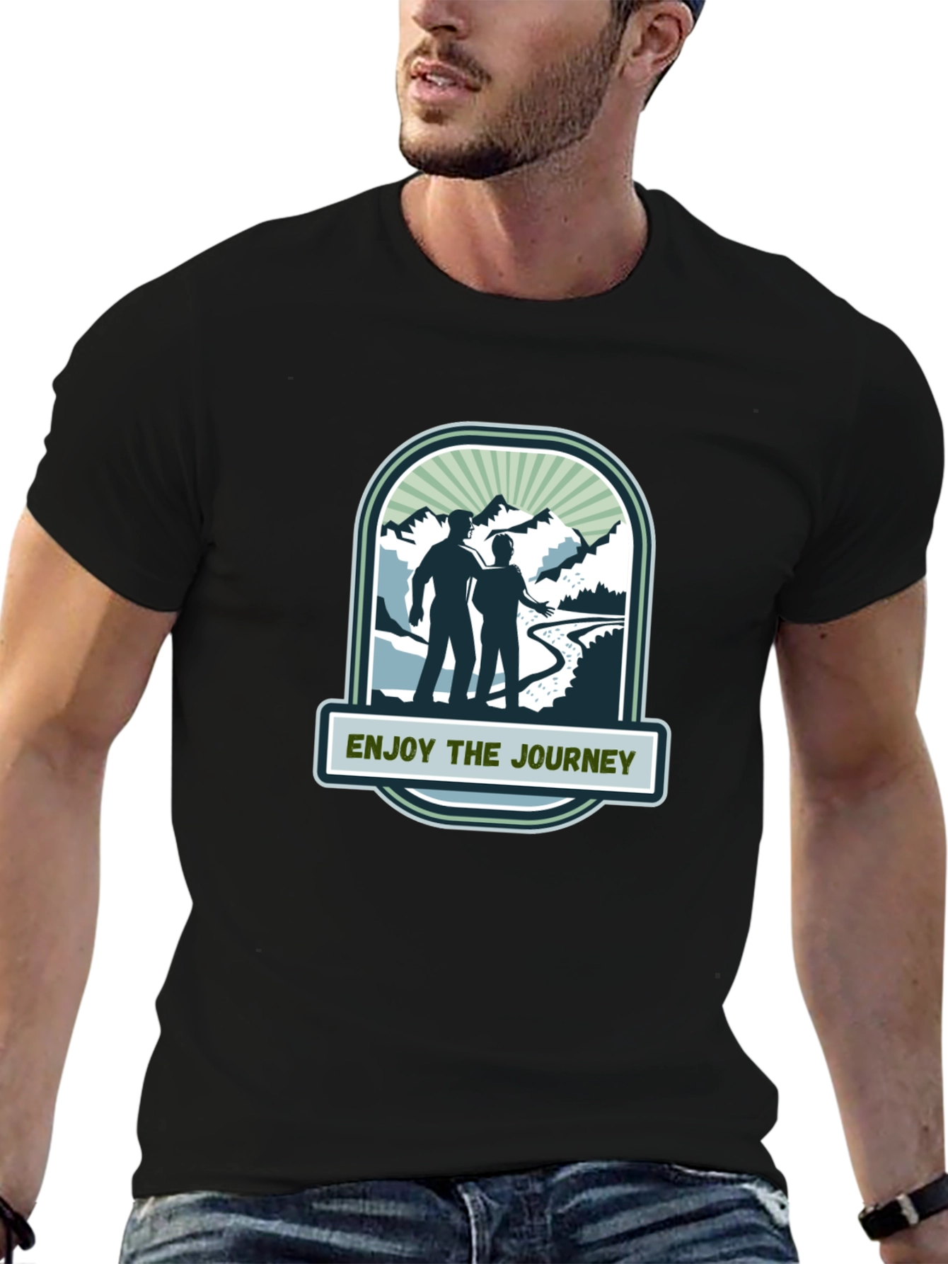 Black Enjoy the Journey Black Graphic Tee view 6